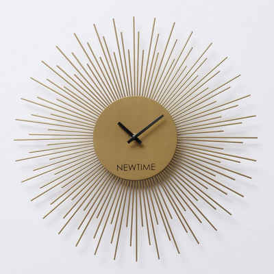 BOLTZE Wanduhr "Grova" aus Metall in gold H40cm, Uhr Sonne