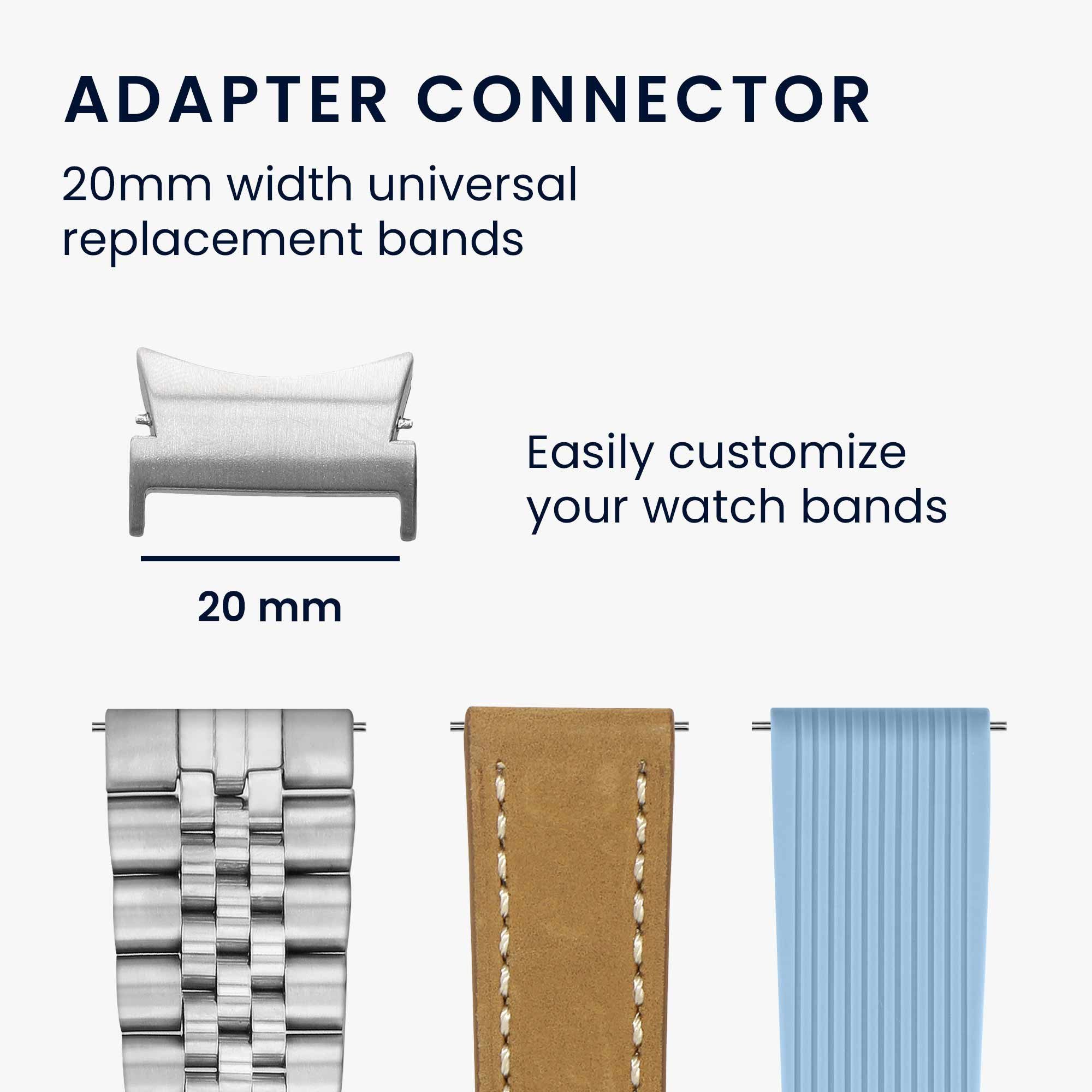 kwmobile Adapter mit 20mm Bandbreite Samsung Galaxy Watch 5 / Watch 5 Pro / Smartwatch, 4-tlg., Uhrenarmband Smartwatch Armband Anschlussadapter Set aus Metall