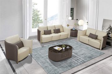 JVmoebel Sofa Luxus Beige Sofagarnitur 3+2+1 Sitzer Polstermöbel Design Neu, Made in Europe