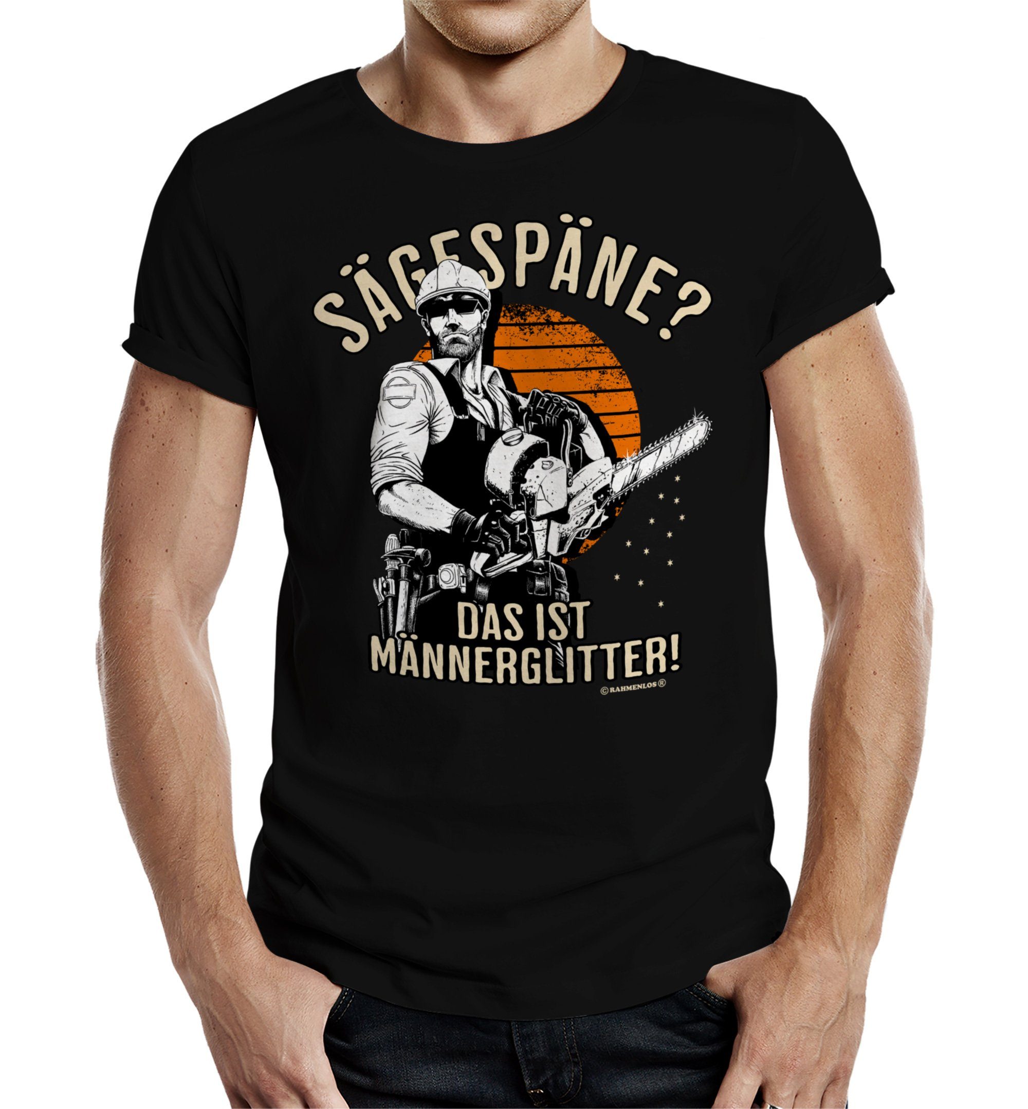 RAHMENLOS® T-Shirt als Geschenk für den Handwerker - Sägespäne? Das ist Männer Glitter
