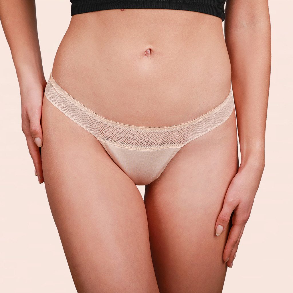 Taynie Periodenslip String - Periodenunterwäsche leichte Blutung - Damen (1-St., 1er-Pack) Auslaufsichere Periodenunterwäsche / Periodenslip aus Bio Baumwolle