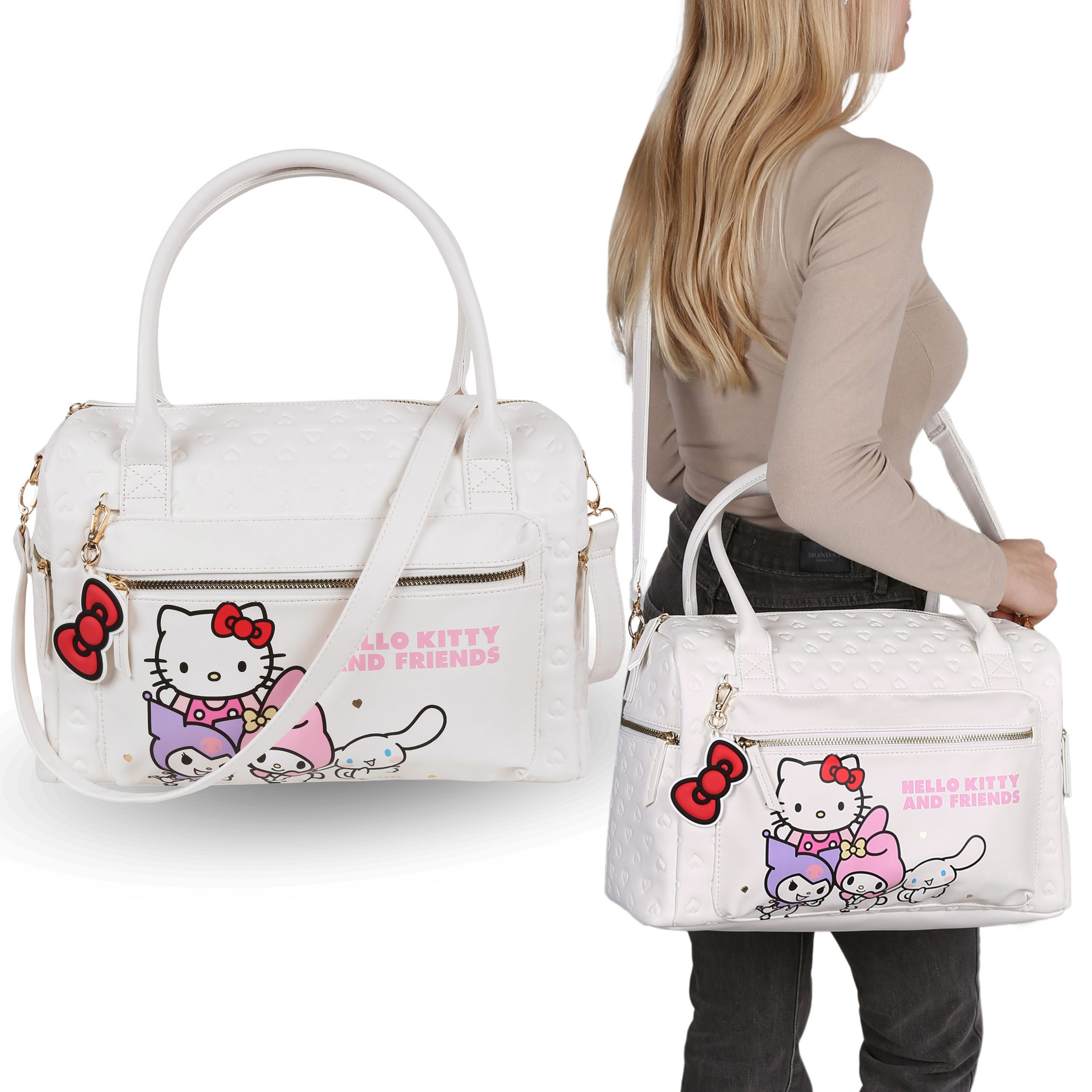 Sarcia.eu Handtasche Hello Kitty Weiße Reisetasche mit Reißverschluss 38x26 günstig online kaufen