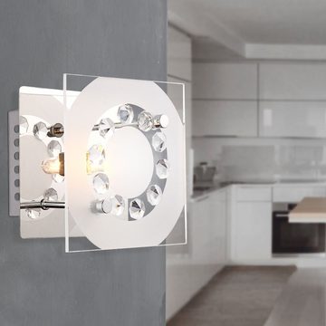 etc-shop LED Wandleuchte, Leuchtmittel nicht inklusive, Wandleuchte Wandlampe Kristallleuchte Glas Wohnzimmerleuchte