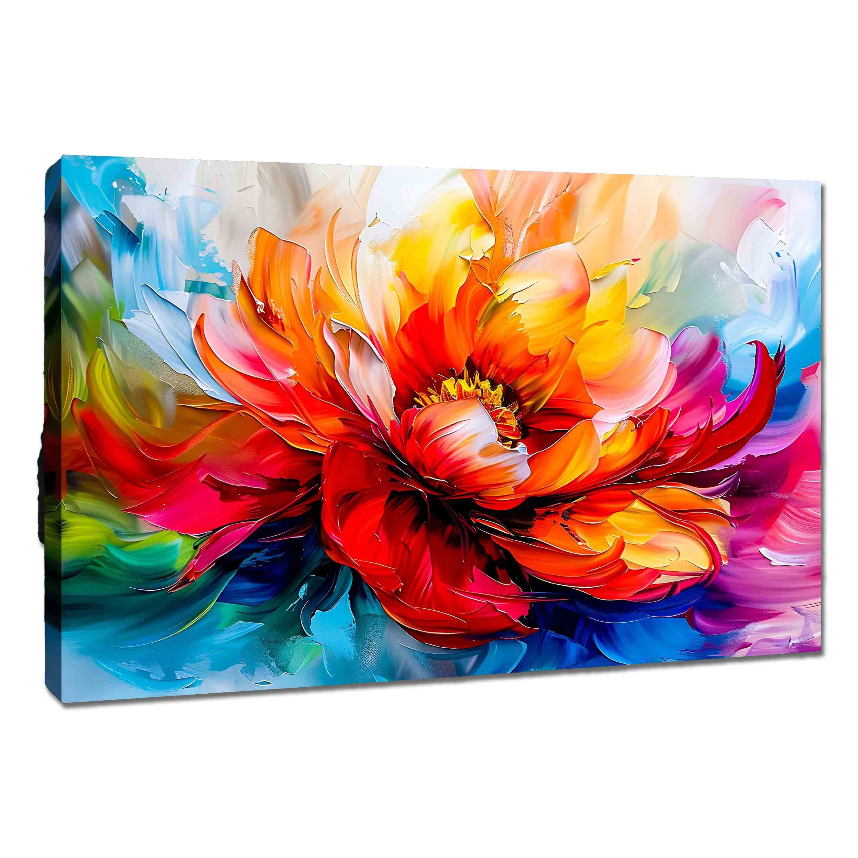 Leinwando Wandbild Leinwandbild - Abstrakte Blumen (Div.Größen/Stile) zum Aufhängen, Blumen Entfaltung, Leinwandbilder, in verschiedenen Größen