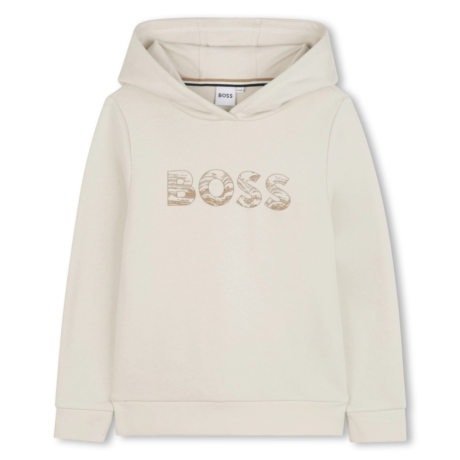 Boss Kidswear Hoodie BOSS Kidswear Hoodie Hellbeige mit geprägtem Logo-Print