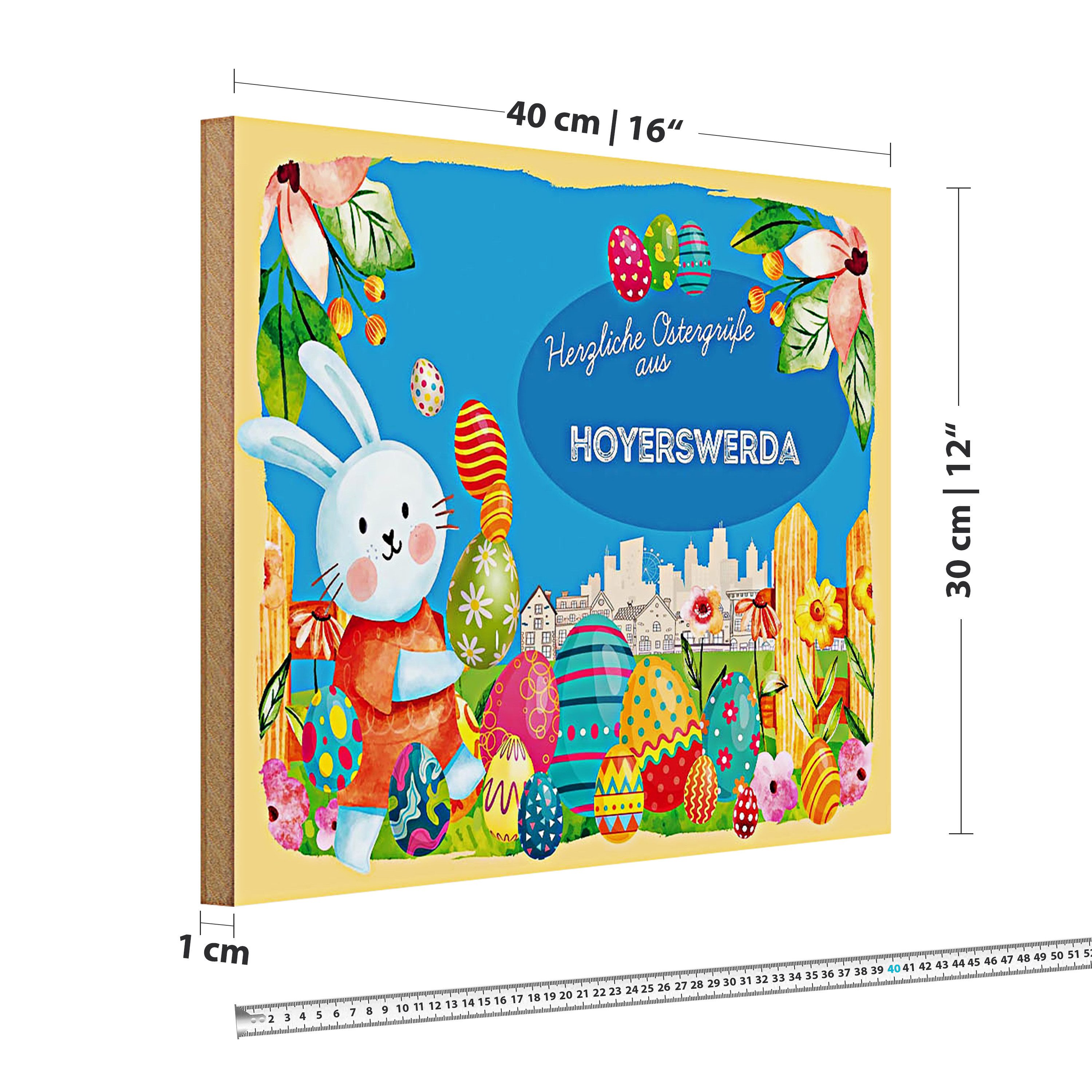Roomando Holzbild Ostern Ostergrüße 40x30cm HOYERSWERDA