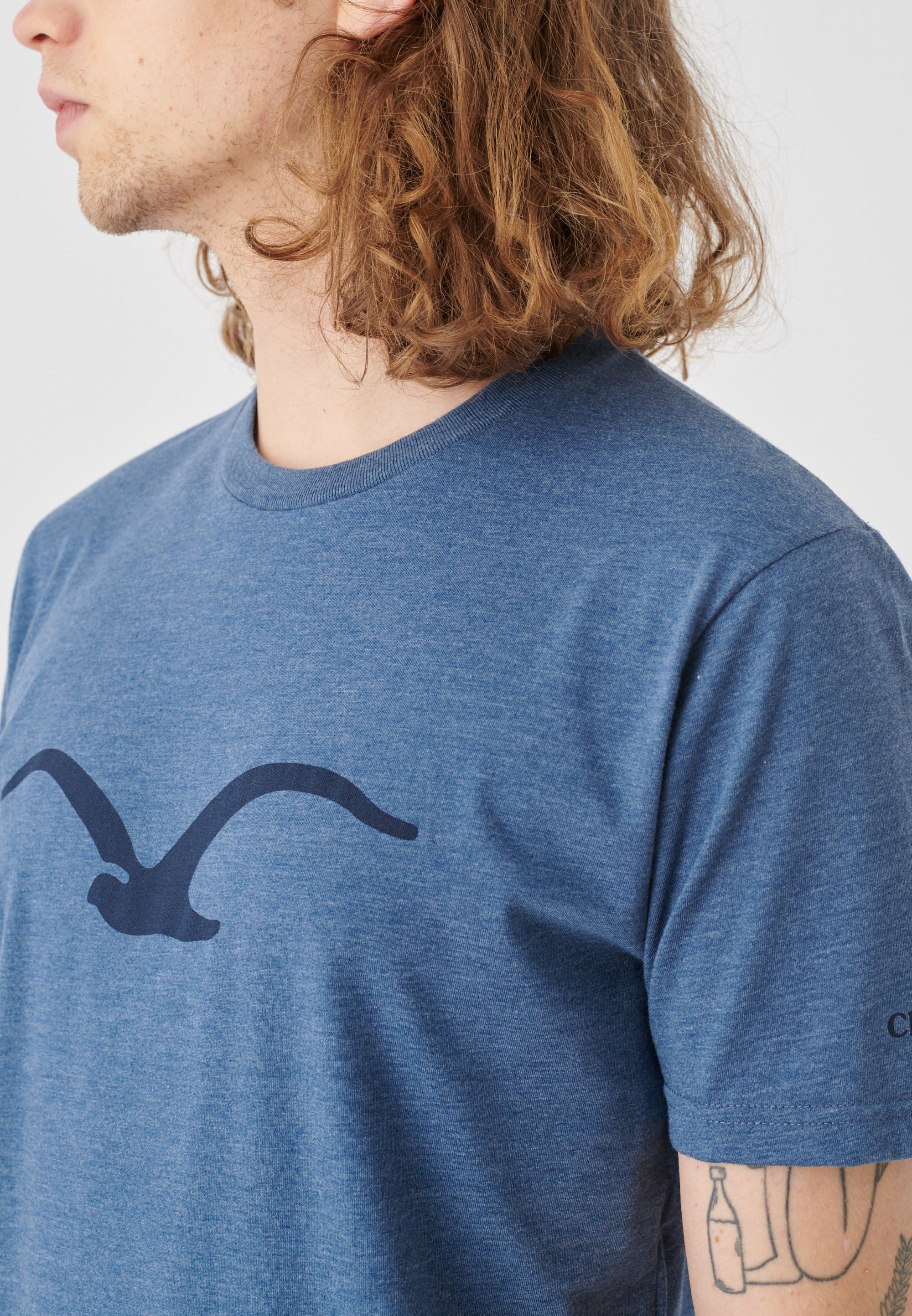 Mowe Cleptomanicx T-Shirt klassischem mit Print blau-blau