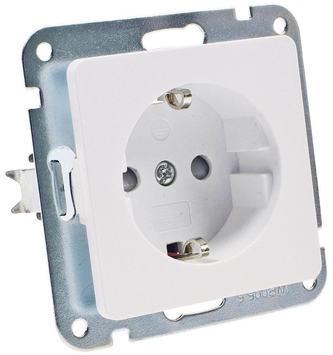 ChiliTec Unterputz-Steckdose MILOS Serie weiss matt Rahmen, Taster, Dosen