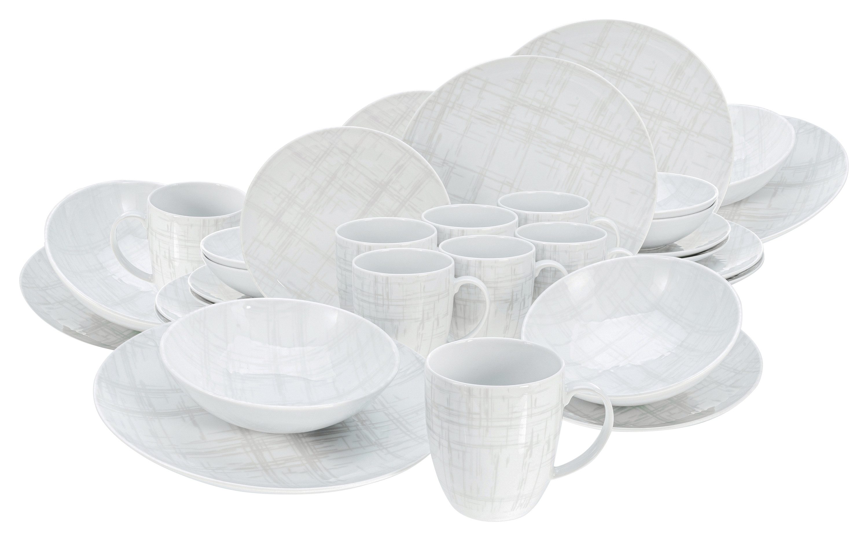 CreaTable Kombiservice Home Shabby Chic (32-tlg), 8 Personen, Steinzeug