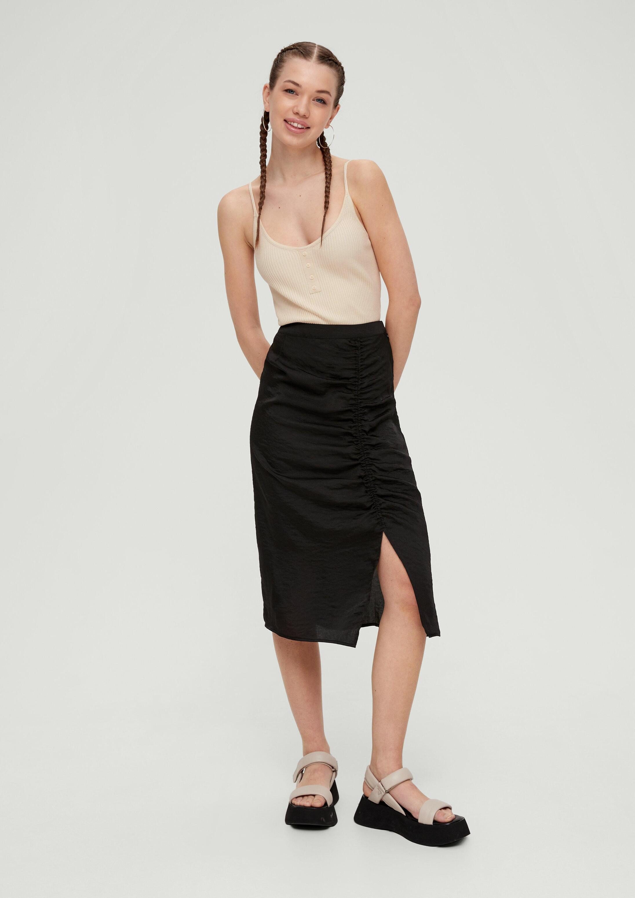 QS Muskelshirt Strickpullunder Crop Top aus Viskosemix