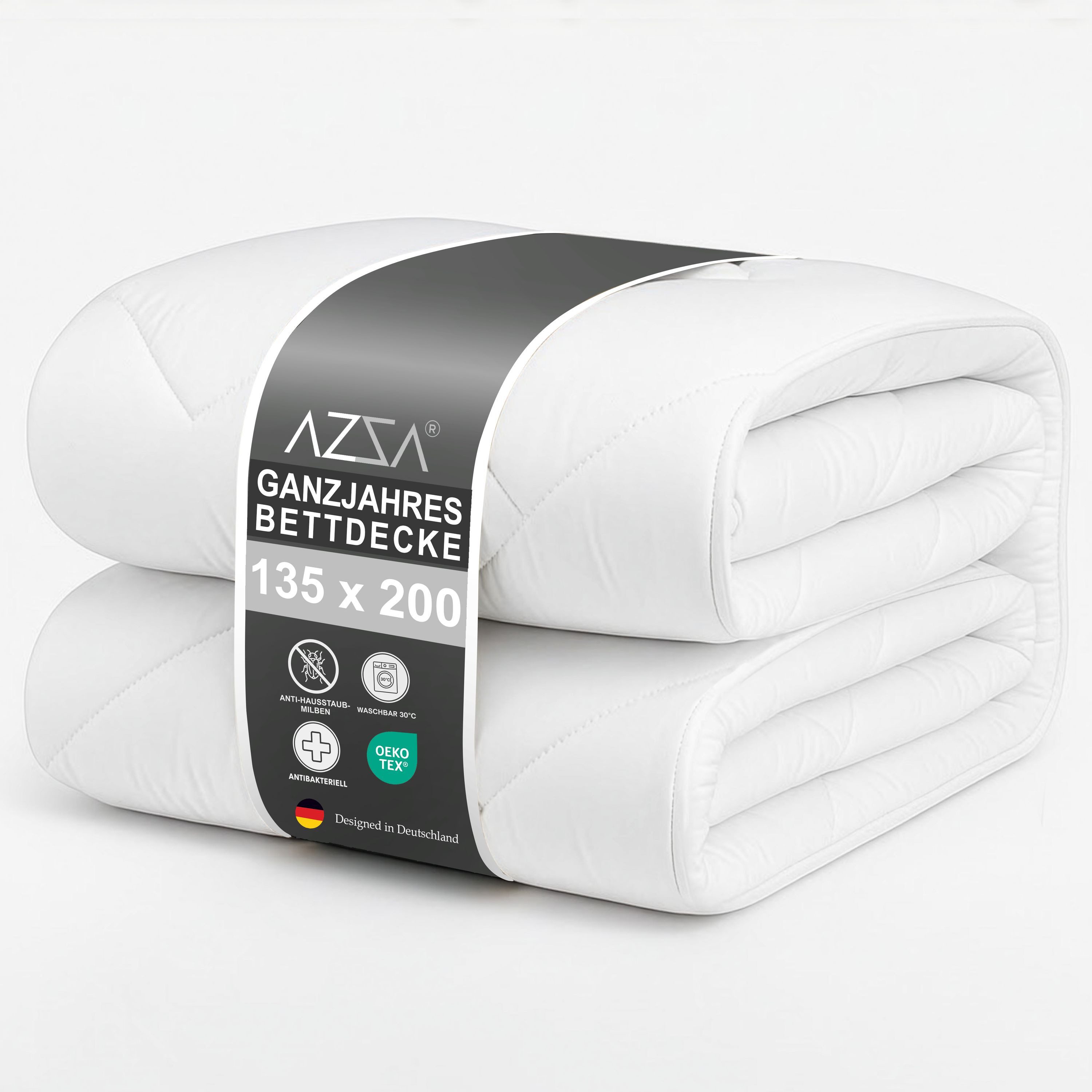 AZZA Microfaserbettdecke Einfarbig Bettdecke, Antibakteriell, Atmungsaktiv, Hautfreundlich, Hypoallergen