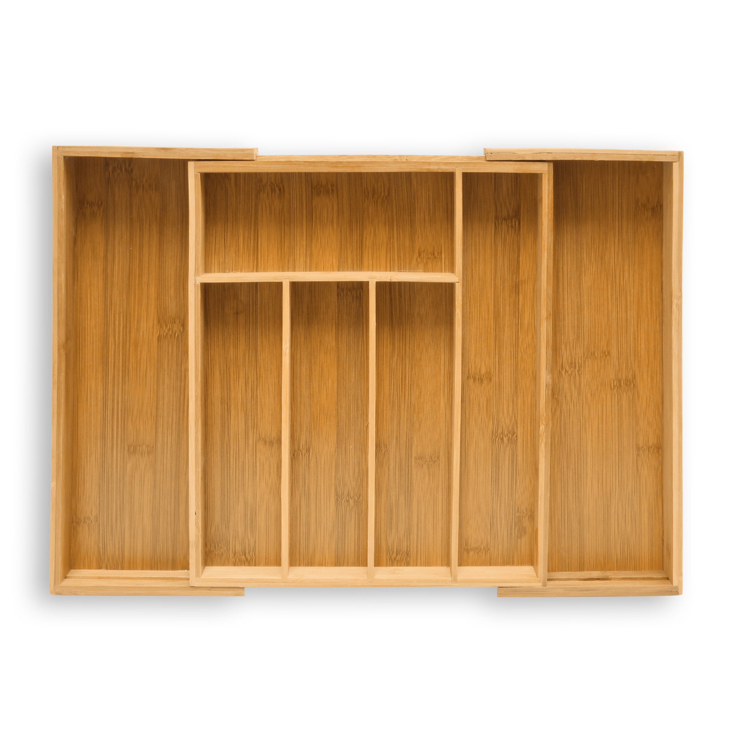 relaxdays Besteckkasten Bambus 48cm ausziehbar günstig online kaufen