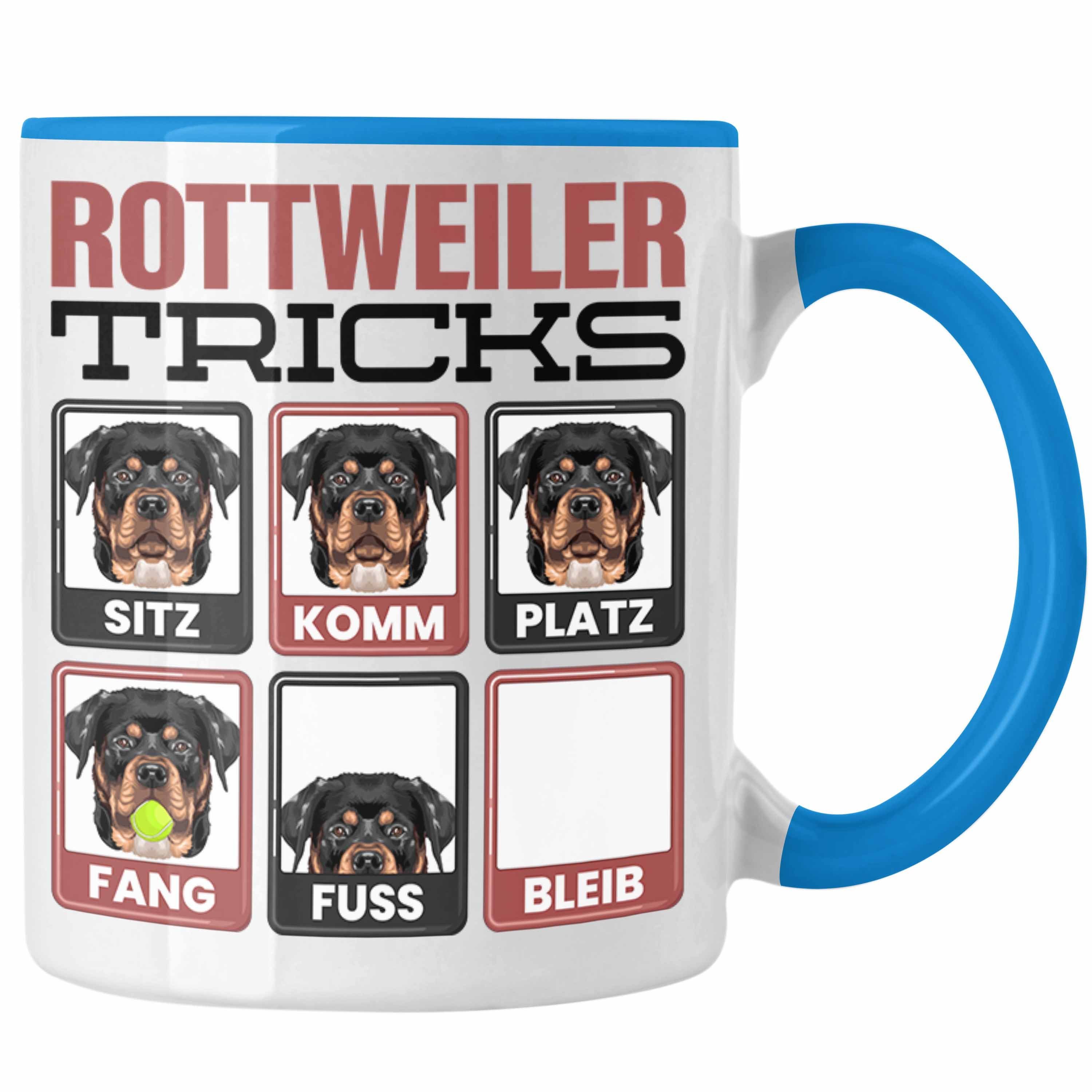 Trendation Tasse Rottweiler Besitzer Tasse Geschenk Lustiger Spruch Geschenkidee Rottwe Blau