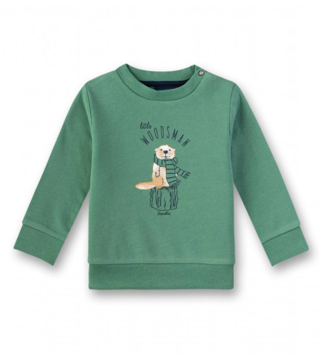 Rundhalspullover Sanetta Kidswear Baby Sweatshirt mit Tiermotiv innen angeraut