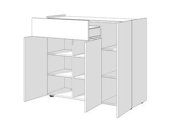 JUST by Spectral Sideboard Just.Charlie JSC1313 (Wandhängend montierbar oder verschiedene Designfüße zur Auswahl)