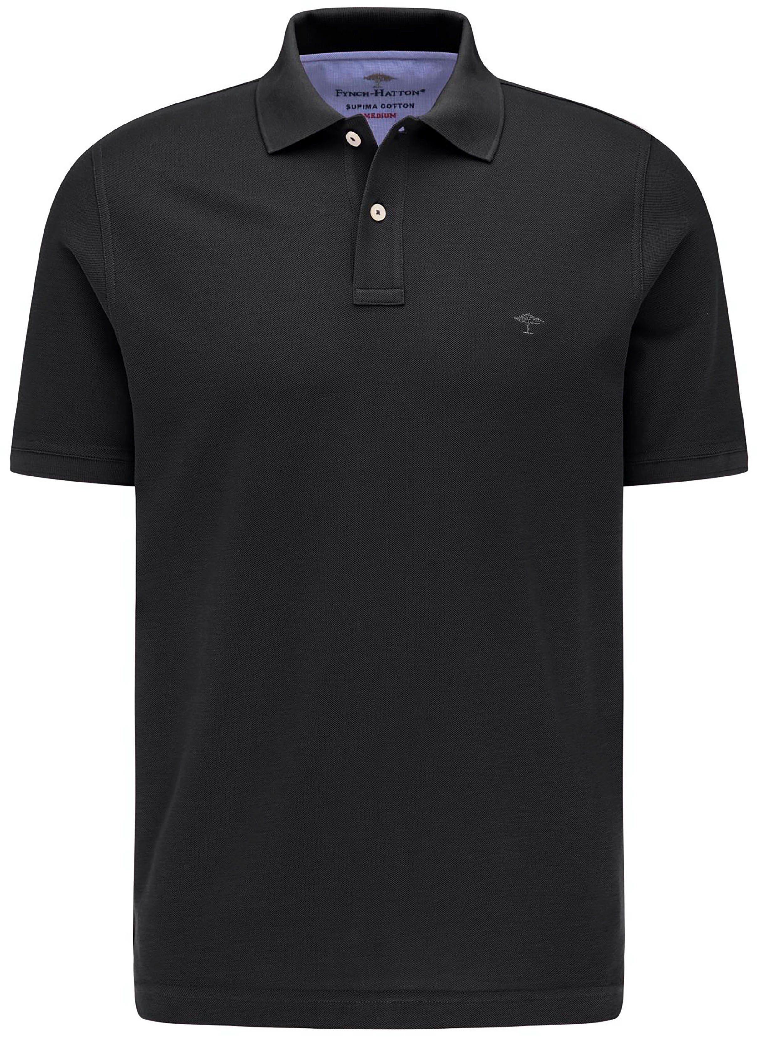 Poloshirt Kurzarm schwarz Poloshirt (1-tlg) mit FYNCH-HATTON kleinem FYNCH-HATTON Markenlogo
