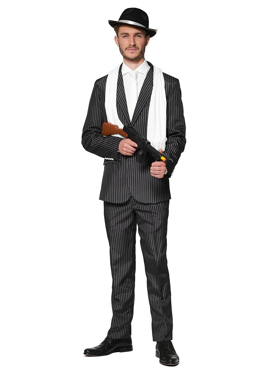SuitMeister Partyanzug SuitMeister Gangster Kostüm Anzug - für Karneval, Nicht nur cool, sondern eiskalt: Herrenanzug für Freunde der italieni