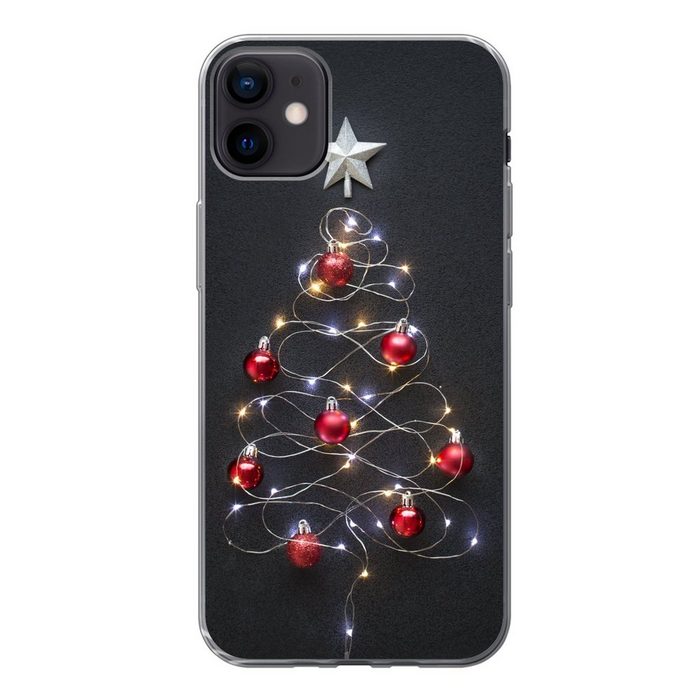 MuchoWow Handyhülle Weihnachtsbaum aus Lichtern Handyhülle Apple iPhone 12 Mini Smartphone-Bumper Print Handy