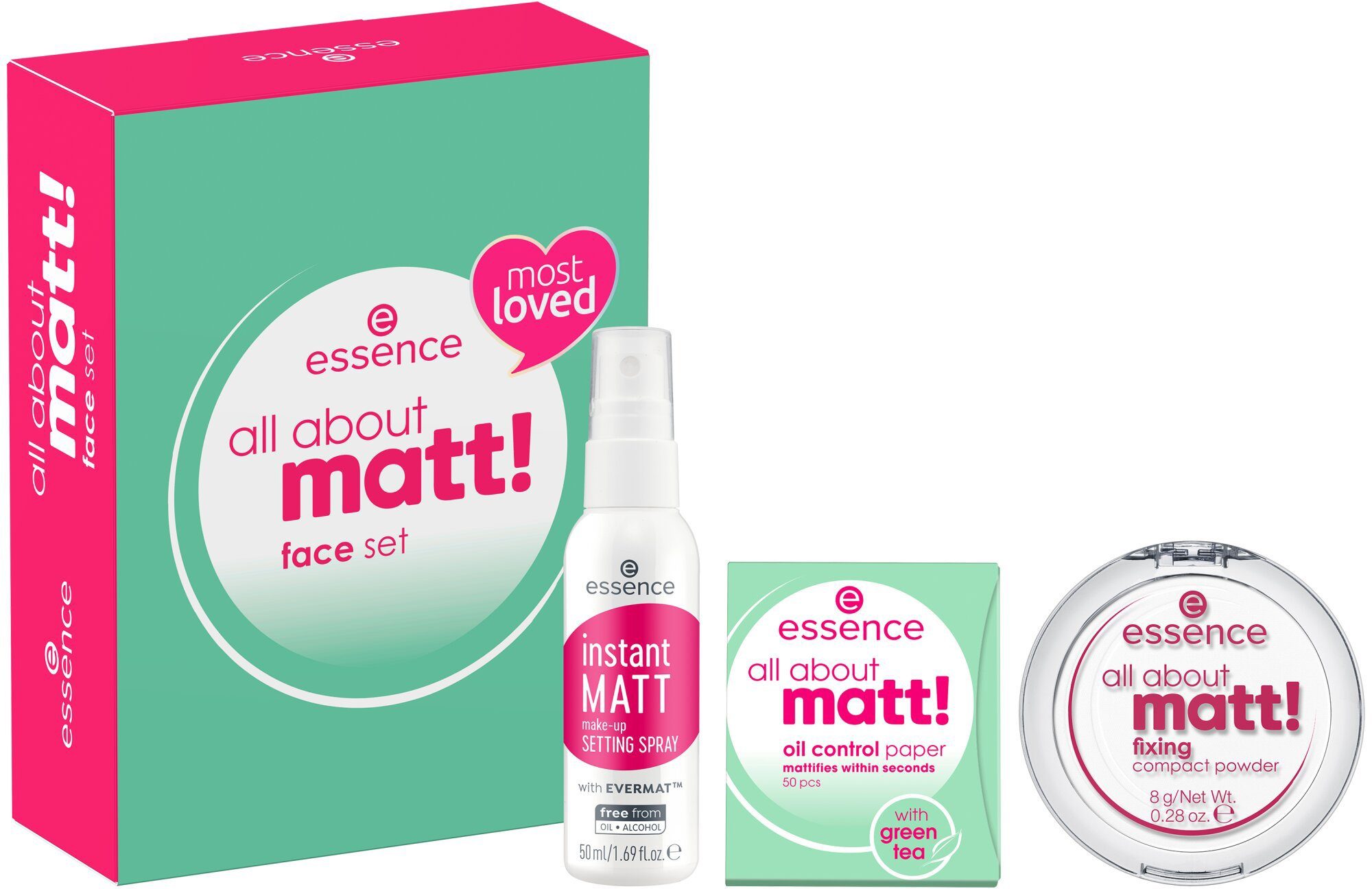 Make-up matt! 3-tlg. about face set, Essence Set all