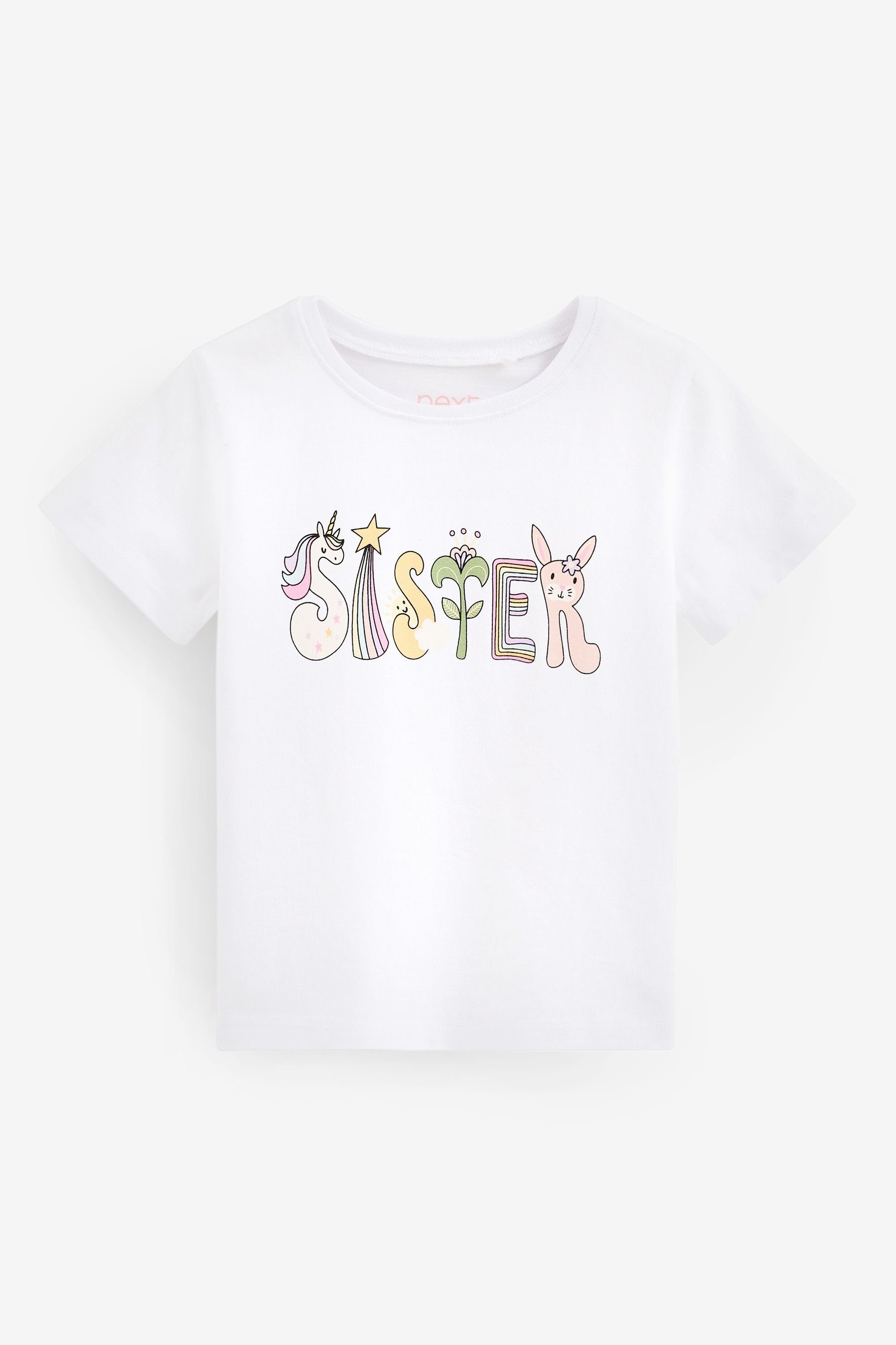 Next T-Shirt Kurzärmliges T-Shirt aus Baumwolle (1-tlg) White Sister