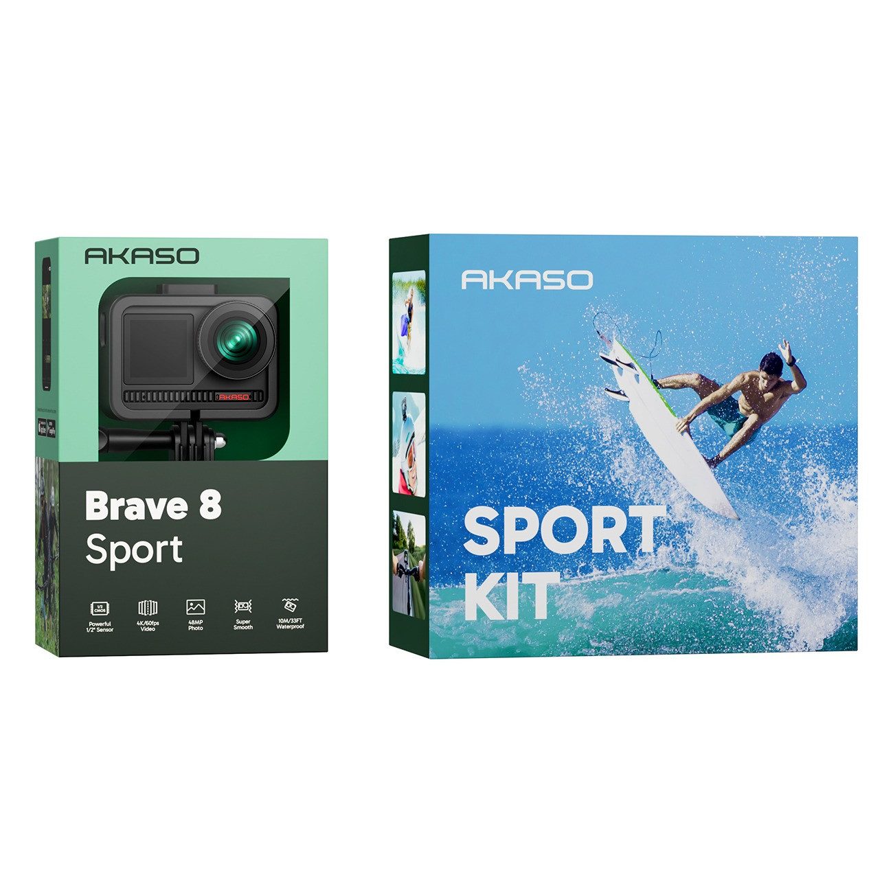 Akaso Brave 8 Sport Action Cam (Wifi, 4K 60 FPS Action-Cam, 48 MP mit 8x Zoom, Unterwasseraufnahmen)