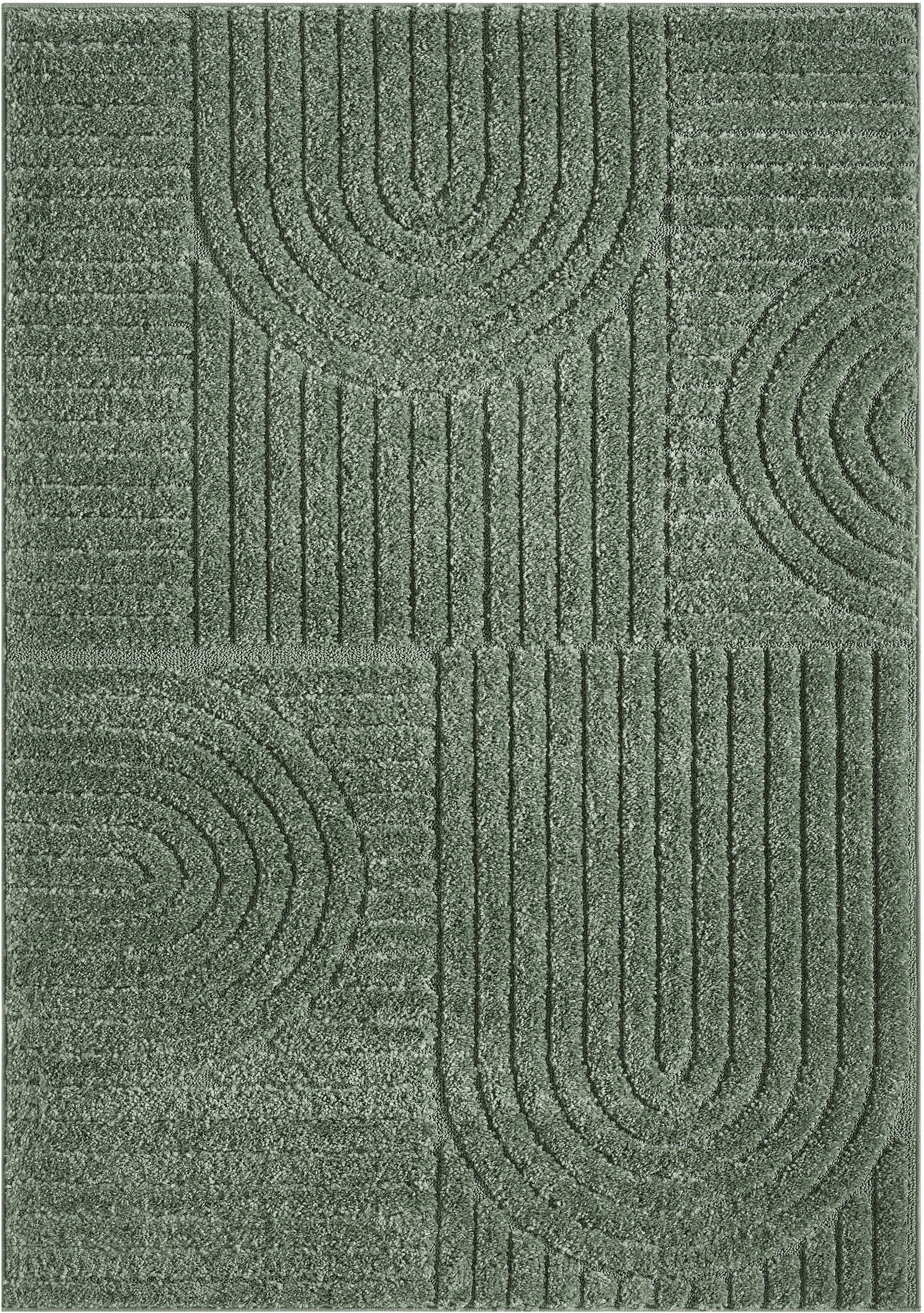 OTTO home Teppich Jonne, Boho-Design, Scandi, Designteppich, rechteckig, Höhe: 20 mm, Hoch-Tief, 3D Optik, skandinavischer Stil, Wohnzimmer, Schlafzimmer