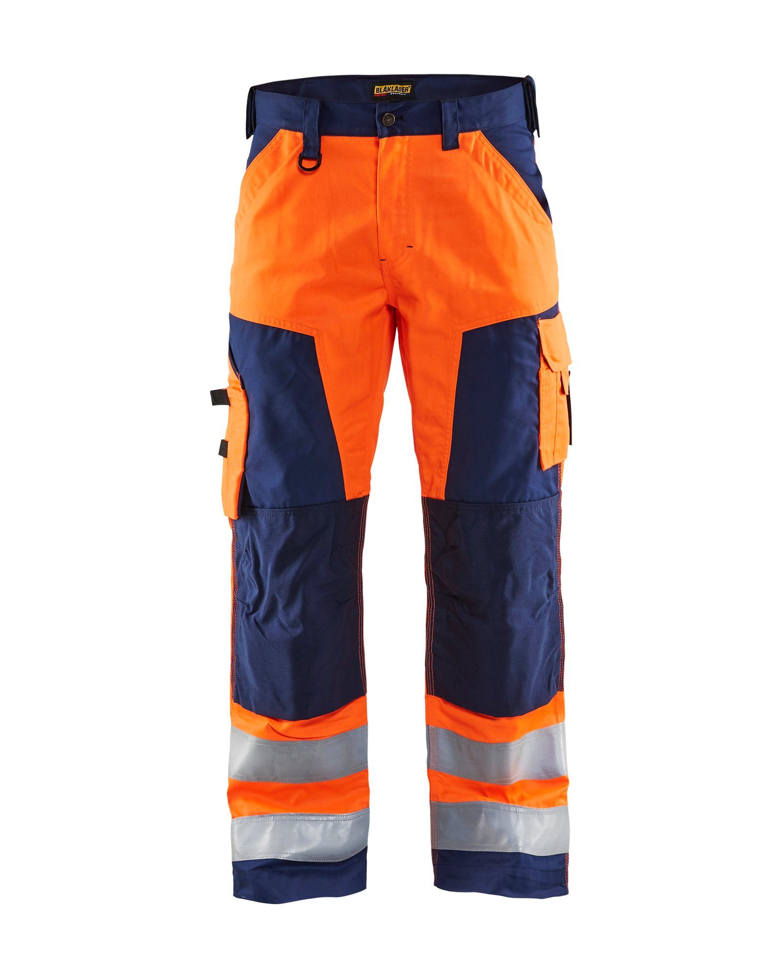 BLÅKLADER Arbeitsbundhose (1-tlg) orange/marineblau Nageltaschen ohne Arbeitshose High Vis