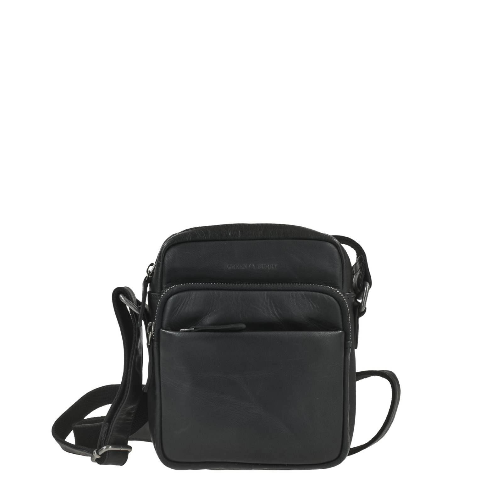 Greenburry Umhängetasche "Fiorentina" Leder Umhängetasche Crossbody Tasche Herren, Hauptfach 17x19cm, Gurt max. ca 145 cm