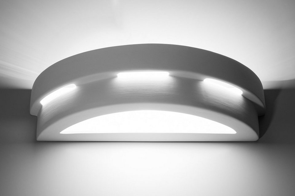 SOLLUX lighting Deckenleuchte Wandlampe Wandleuchte Keramik HELIOS, 1x E27,  ca. 40x15x10 cm, geeignet für Leuchtmittel E27 max. 60 Watt