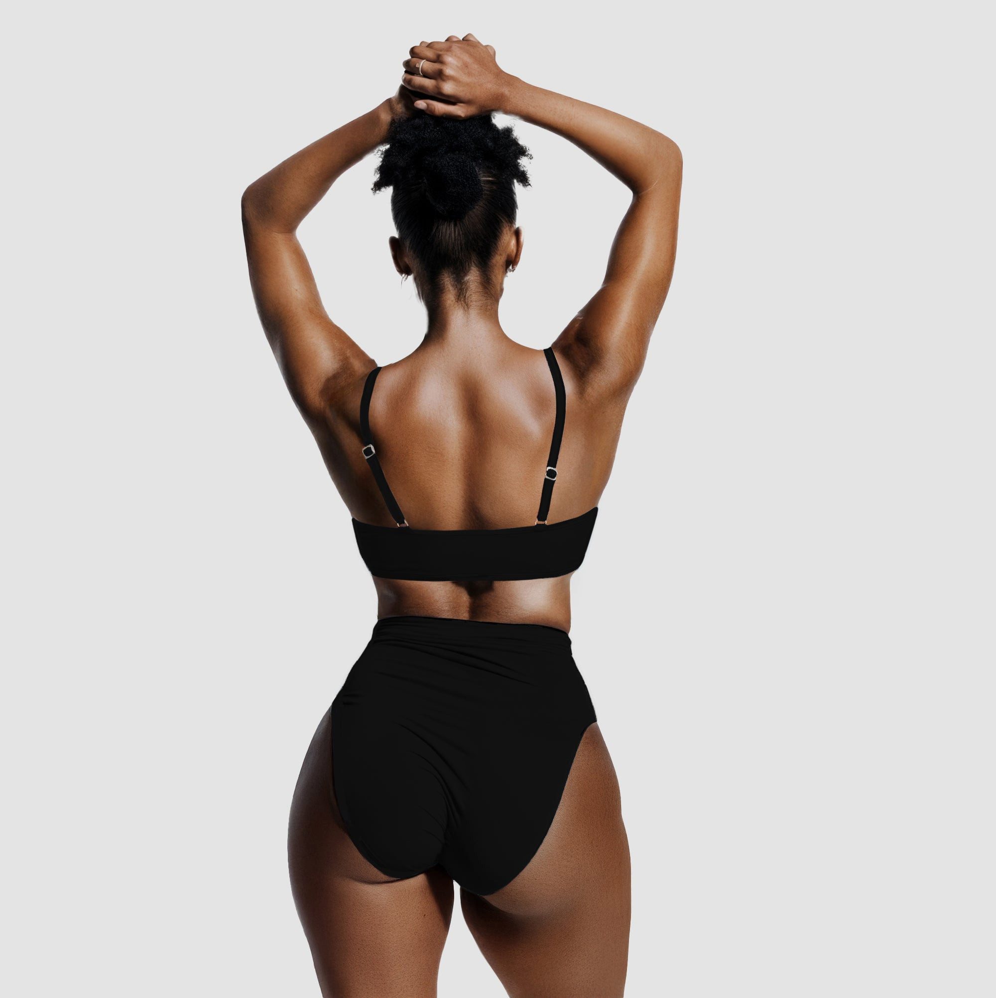 cfab (creamy fabrics) Badeanzug Twist Bikini mit Shaping Bikinihose-Schwarz-S