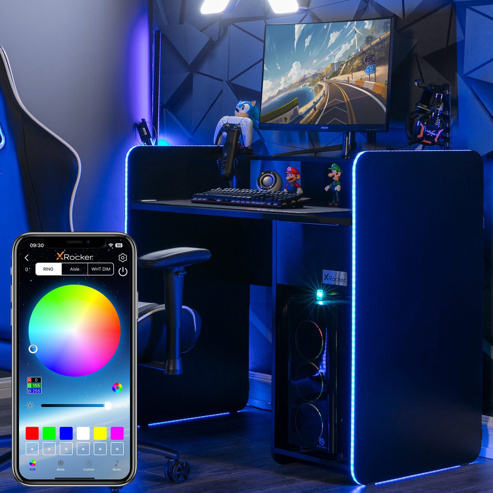 X Rocker Gamingtisch Electra Gaming Schreibtisch mit RGB-Beleuchtung & Wire günstig online kaufen
