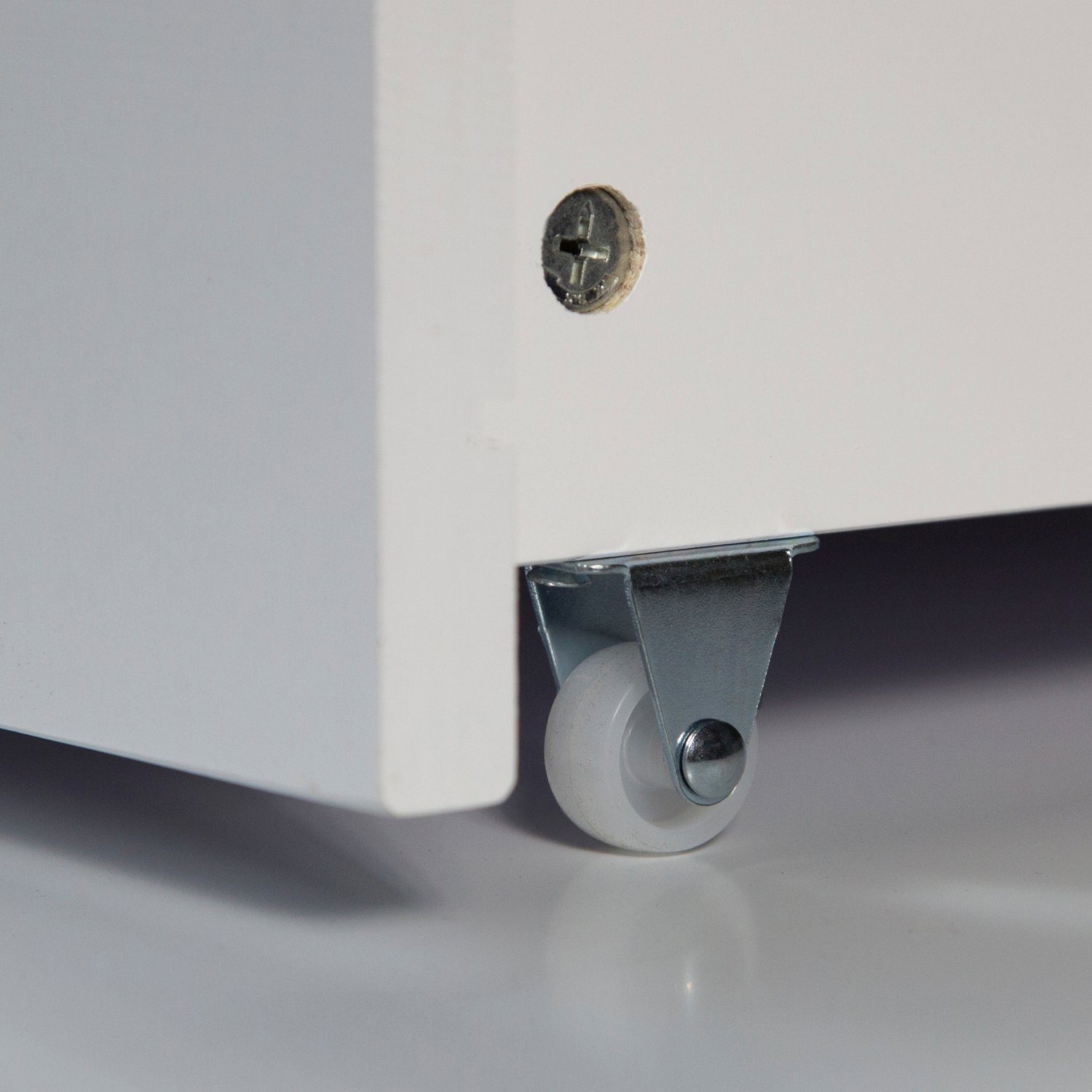 Homestyle4u Bed Drawer, Wooden Storage Box, White, on Wheels, W/H/D 173x16x63 cm, Storage Space