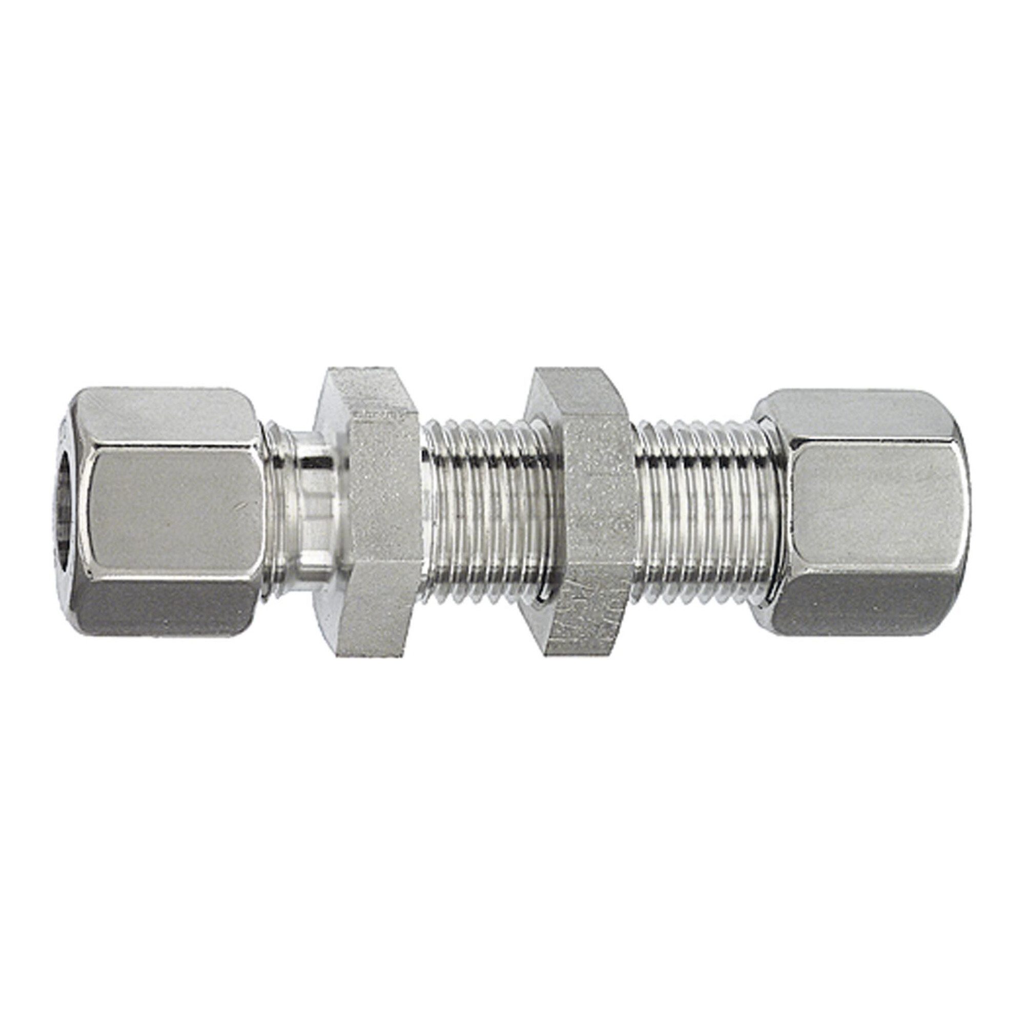 RIEGLER Schnellkupplung Riegler Gerade Schottverschraubung, Rohr-Außen-Ã˜ 8 mm, Edelstahl 1.45