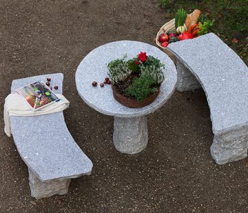 Dehner Gartentisch Granit-Tisch, Ø 75 cm, Höhe 75 cm, grau