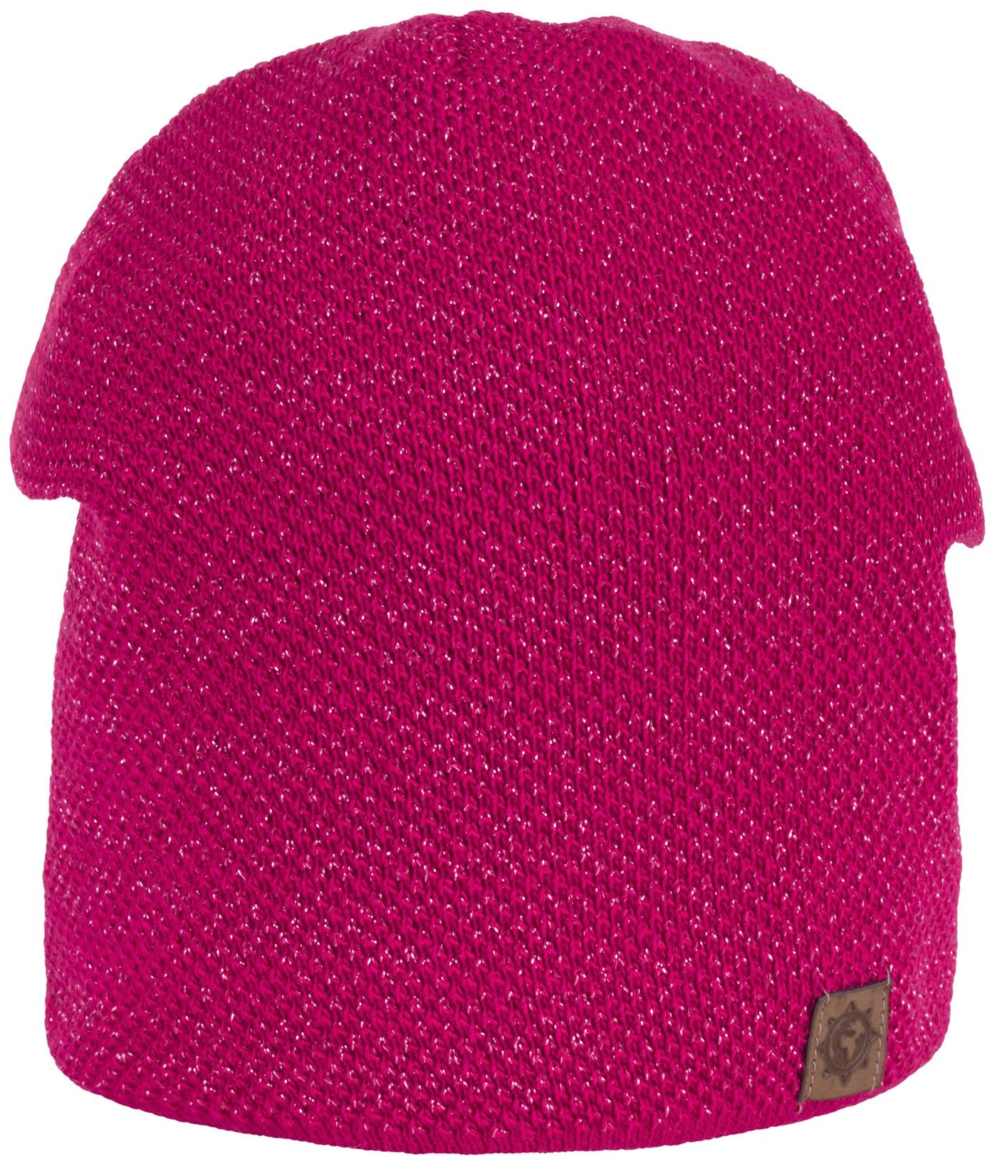 compagno Strickmütze (1-St) Damen Beanie Wintermütze Metallic-Garn gefüttert Fleecefutter