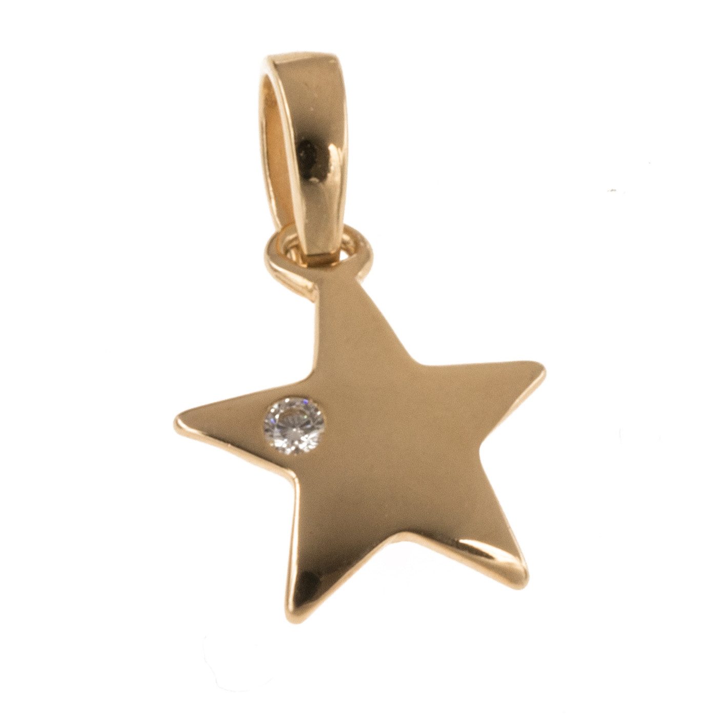Sternanhänger Anhänger Stern aus 585 Gold 14 Karat mit Zirkonia