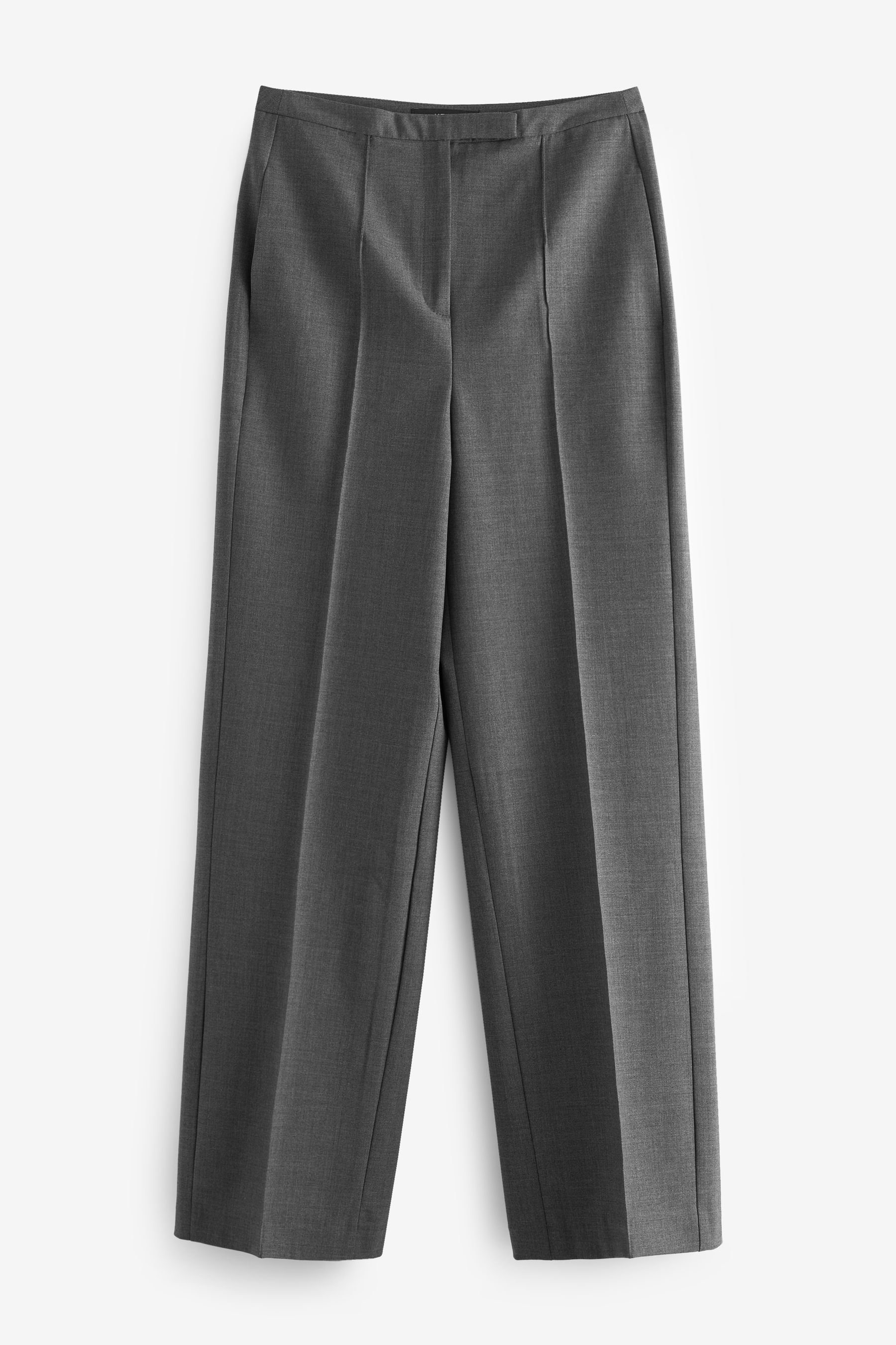 Next Anzughose Hochwertige Hose mit Beinschnitt weitem Grey (1-tlg)
