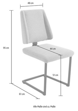 K+W Komfort & Wohnen Freischwinger Longbeach (1 St), mit Gestell und Abstandshalter in Metall schwarz Struktur, Sitzkomfort