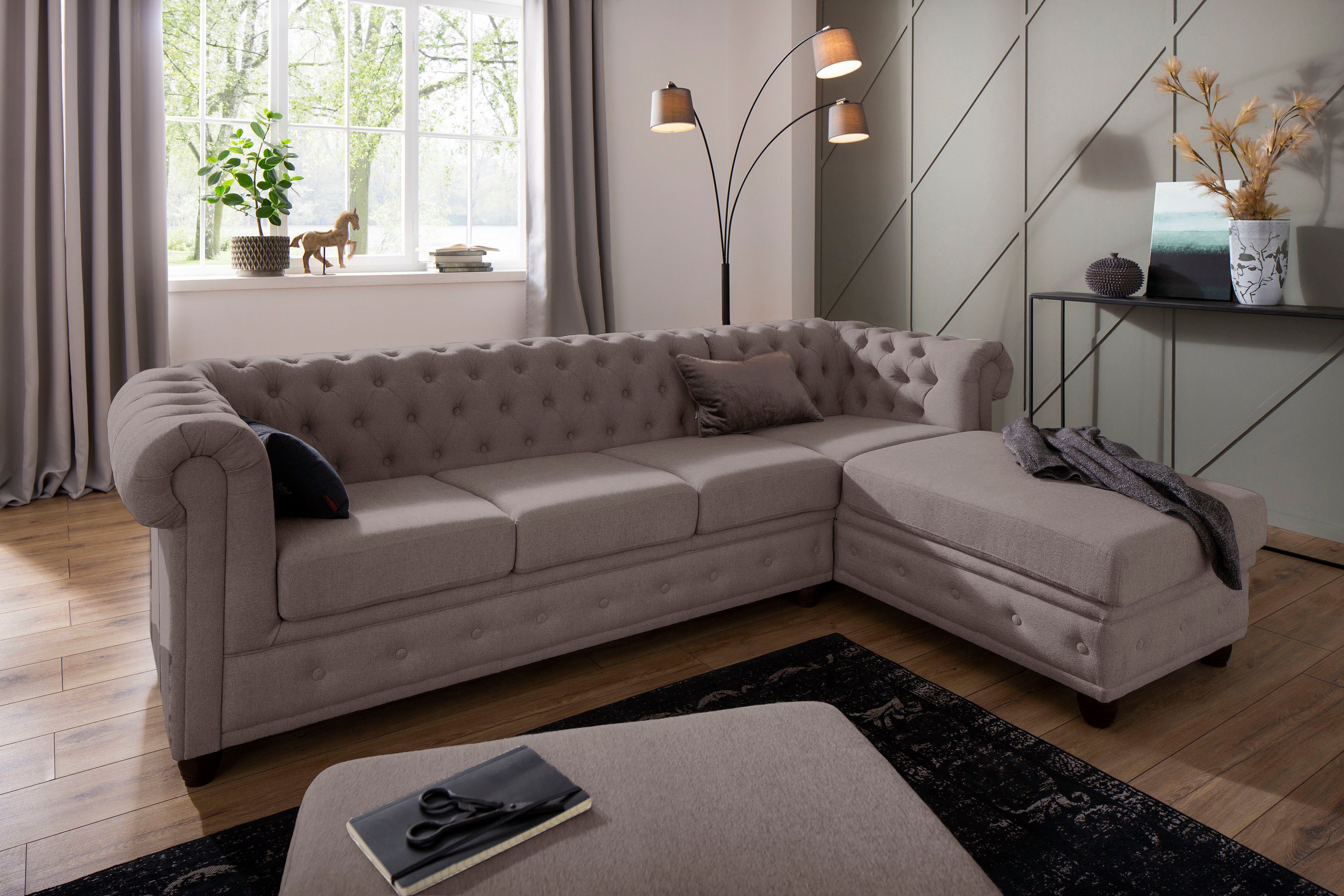 Home affaire Chesterfield-Sofa New Castle L-Form, günstig online kaufen