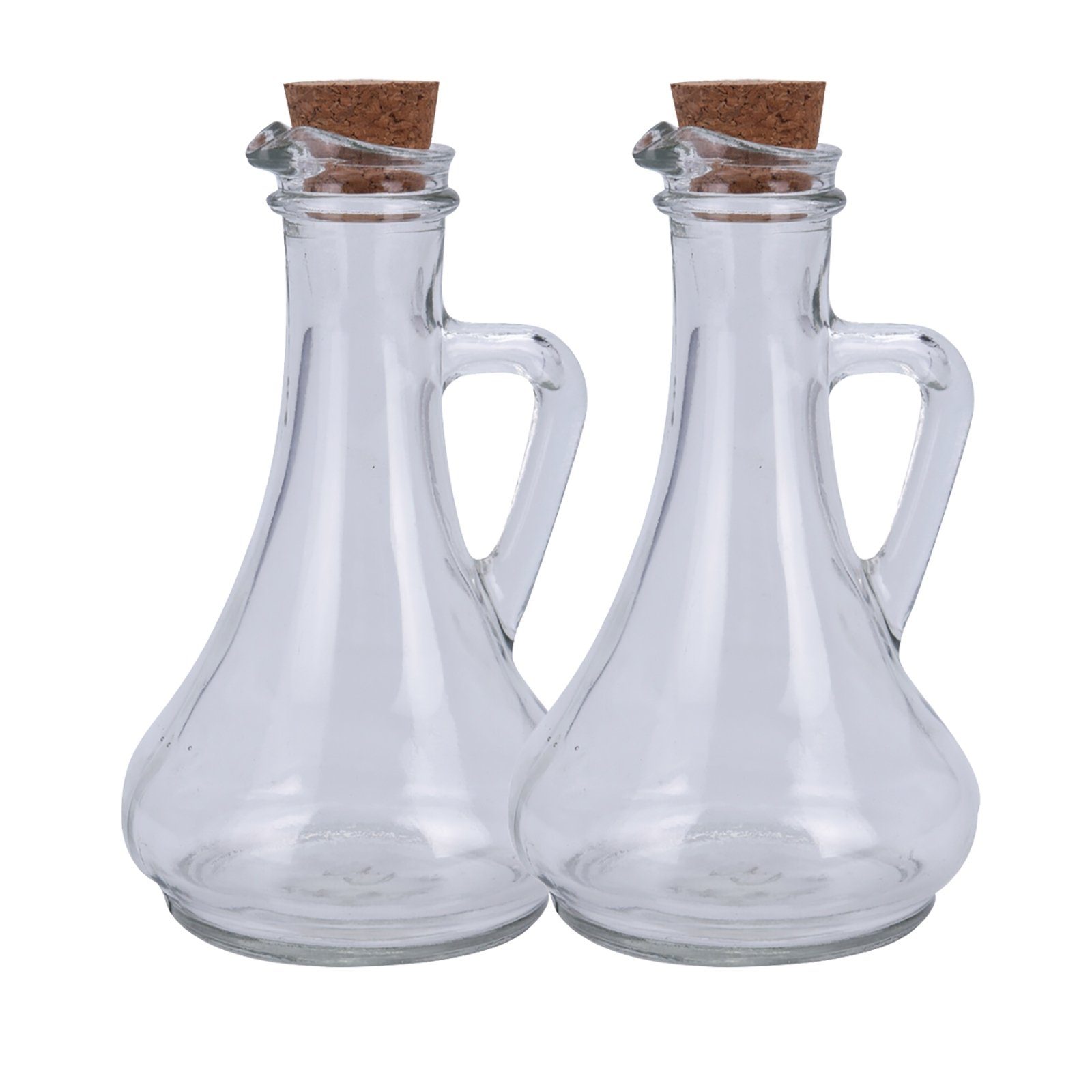 Neuetischkultur Vorratsglas 2 x Glasflaschen mit Korken für Essig oder Öl, Glas, (Set, 2-tlg., 2 Glasflaschen mit Korken (ohne Inhalt), Glaskrug Ölflasche Essigflasche