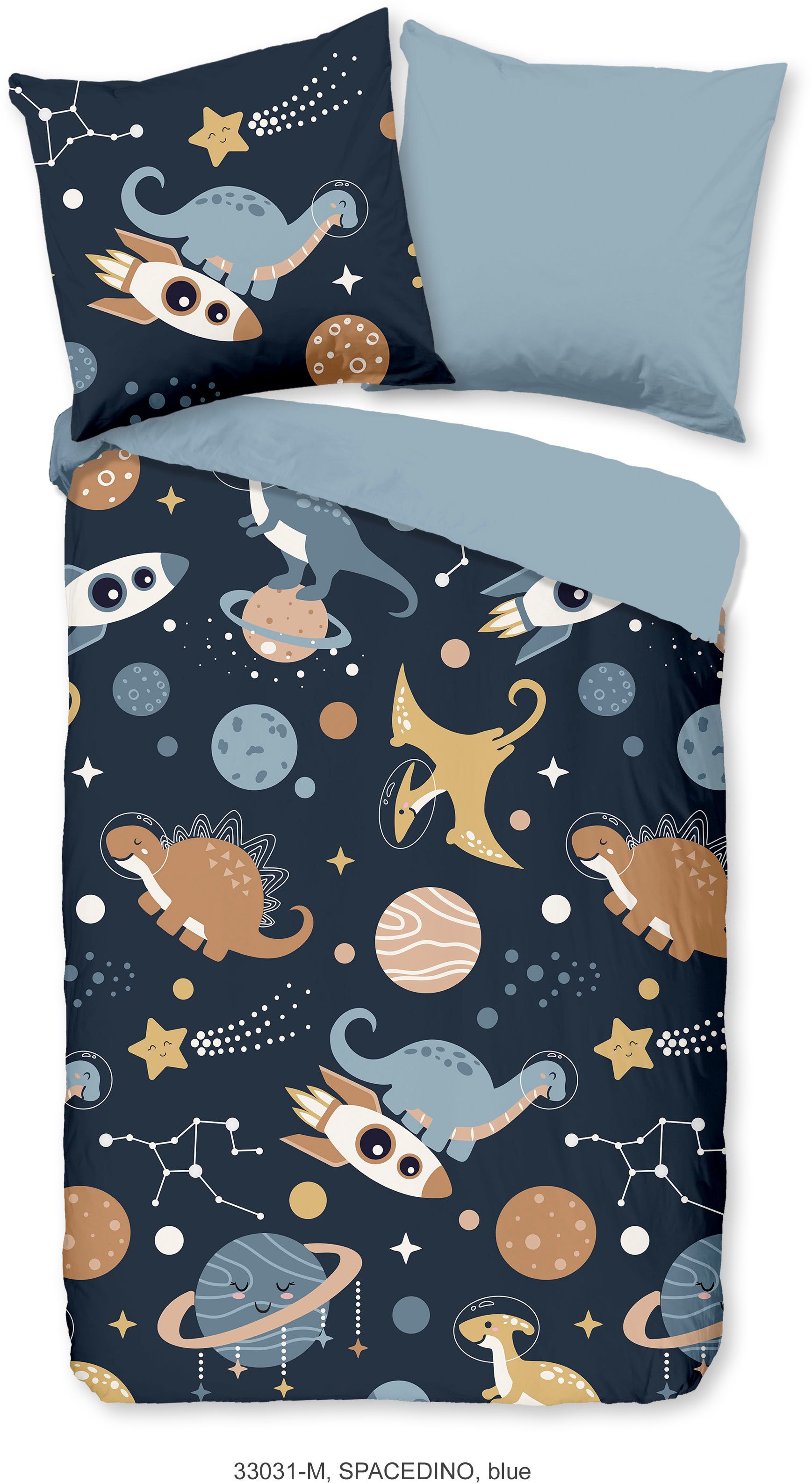 PURE luxury collection Kinderbettwäsche Spacedino, Microfaser, günstig online kaufen