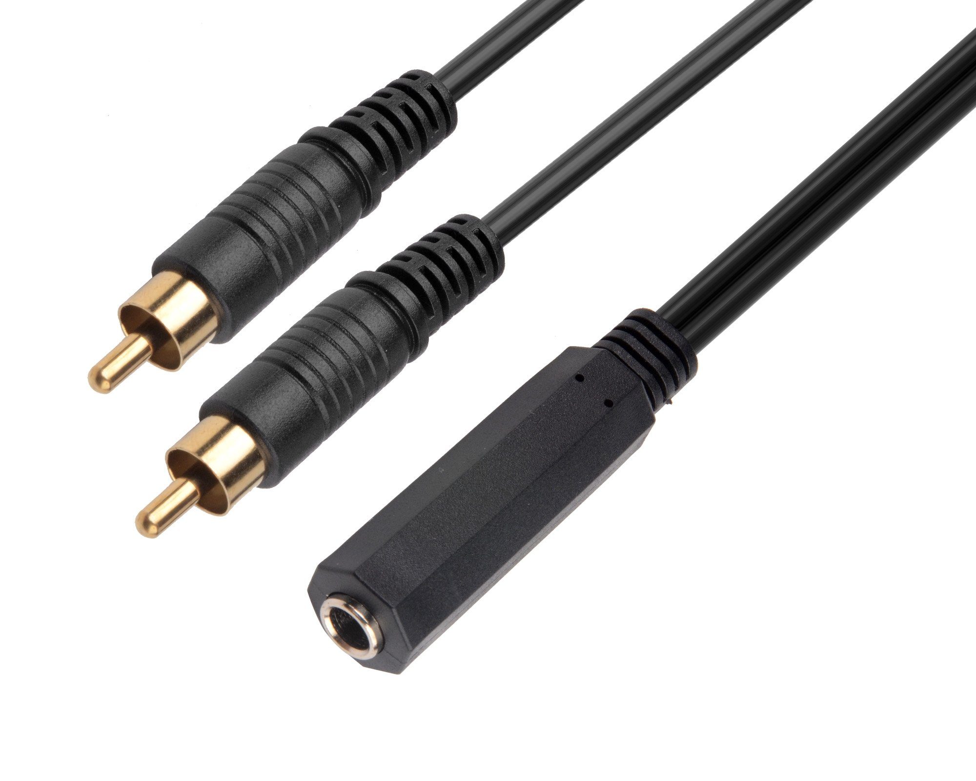 1m 6,35 mm auf 2 RCA Cinch-Kabel, 1/4 Y-Splitter Cinch-Kabel Audio- & Video-Adapter