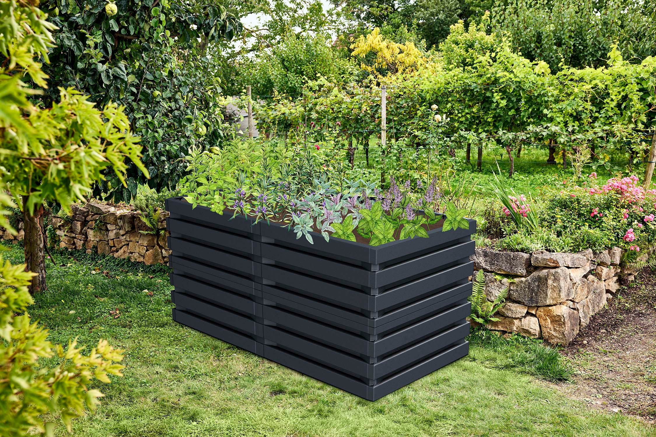GARANTIA Hochbeet SKYLINE Hochbeet L 161 x 80 x 75 cm graphite grey