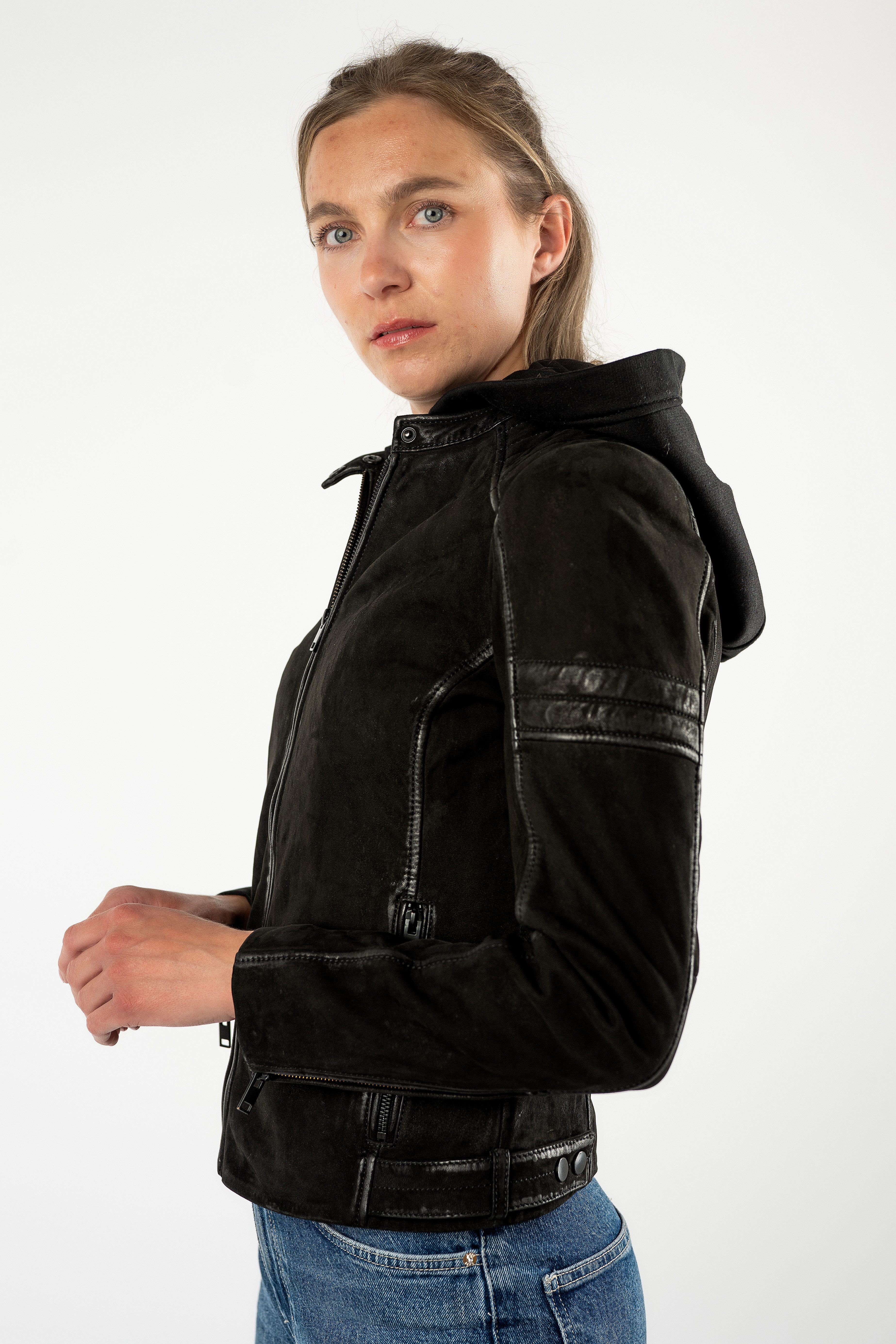 Mauritius Lederjacke MWShary SF mit abnehmbarer Kapuze, Slim Fit – Bild 3 von 5