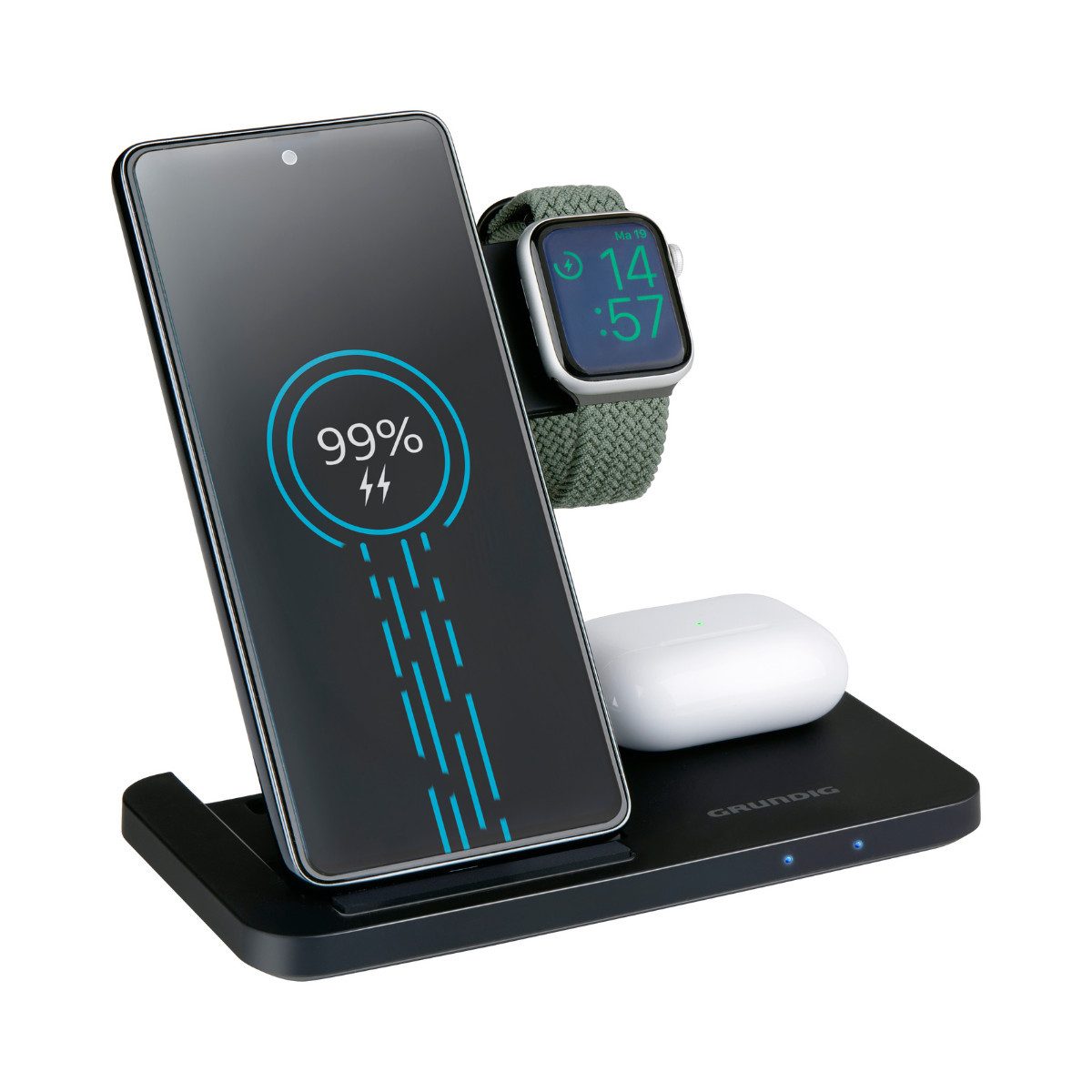 Grundig Grundig 3-in-1 Ladestation Apple Watch und iPhone USB-Ladegerät