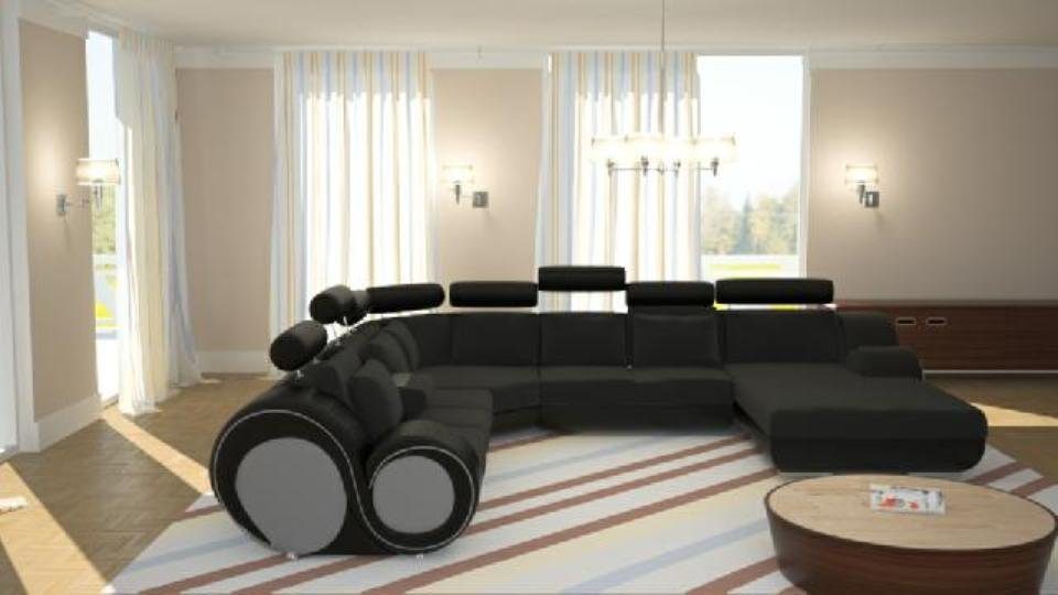 Designer Ecksofa, JVmoebel Wohnlandschaft Sofa Polster Couch U-Form Ecksofa