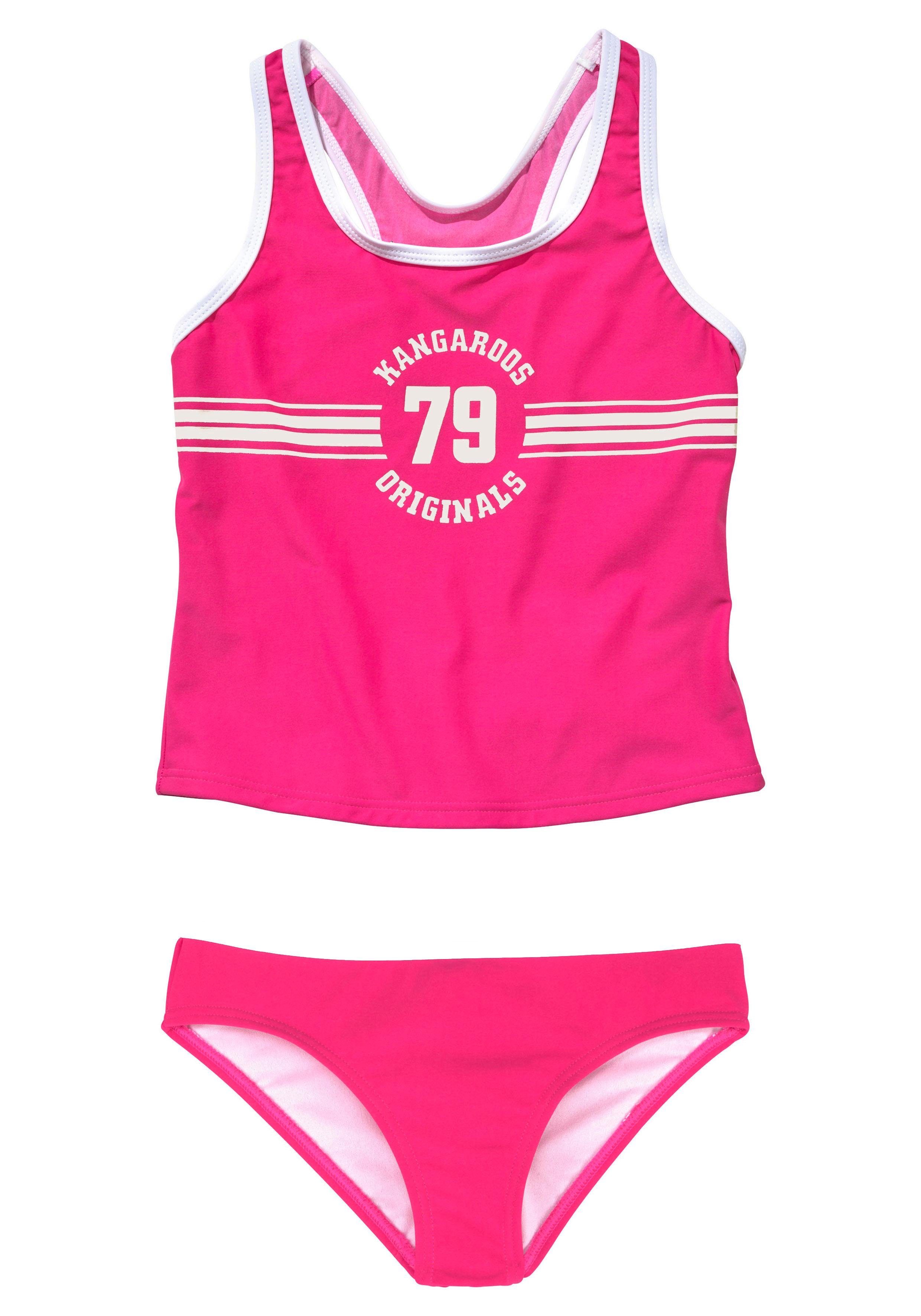 Frontdruck mit Sporty Tankini KangaROOS sportlichem pink