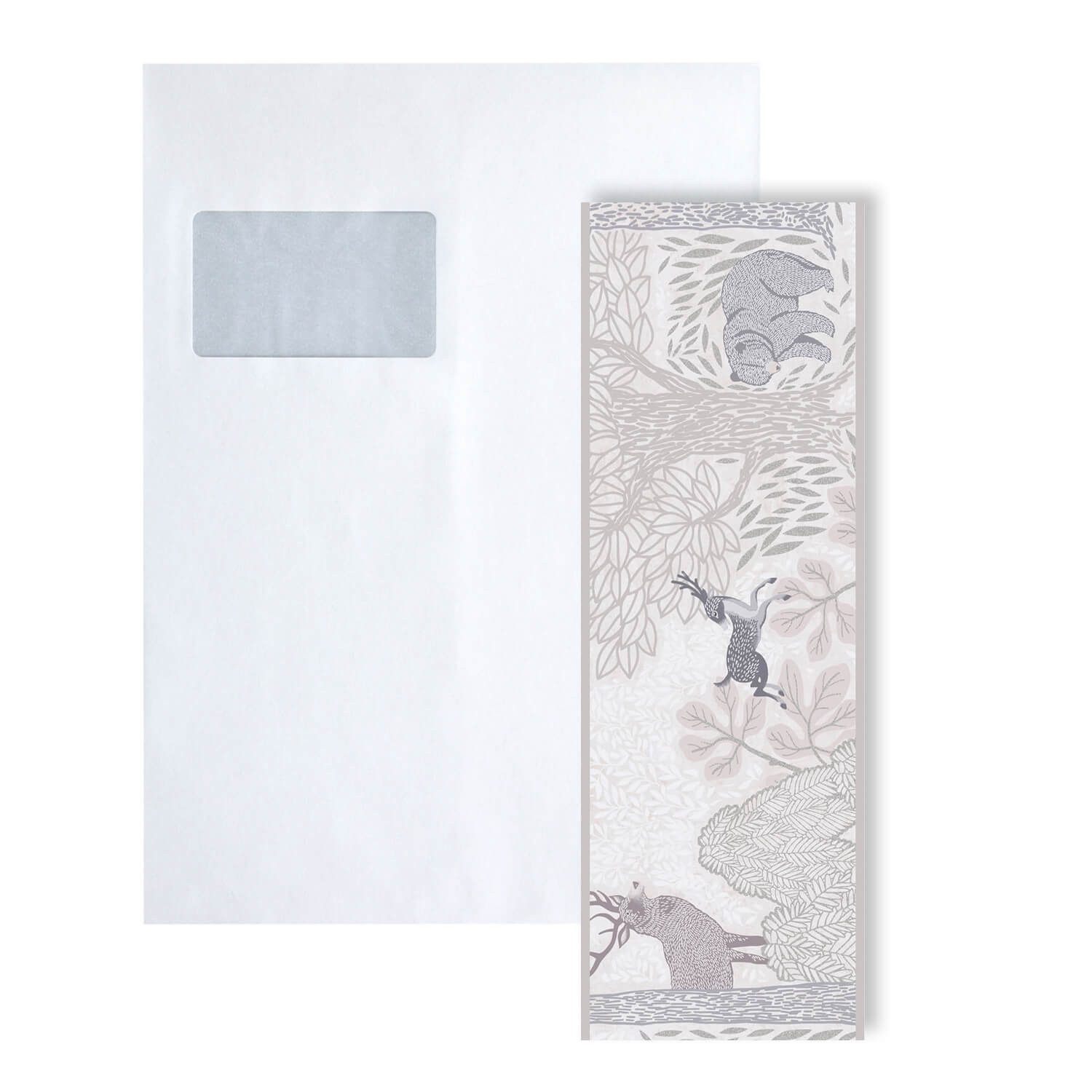 Profhome Bordüre 1 MUSTERSTÜCK S-771752-GU MUSTER der Kinder Tapete Länge ca. 29 cm, (1 Musterblatt, Länge ca. 29 cm), hellgrau