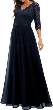 FIDDY Abendkleid Maxi-Abendkleider – Brautjungfernkleider mit V-Ausschnitt – Kleid