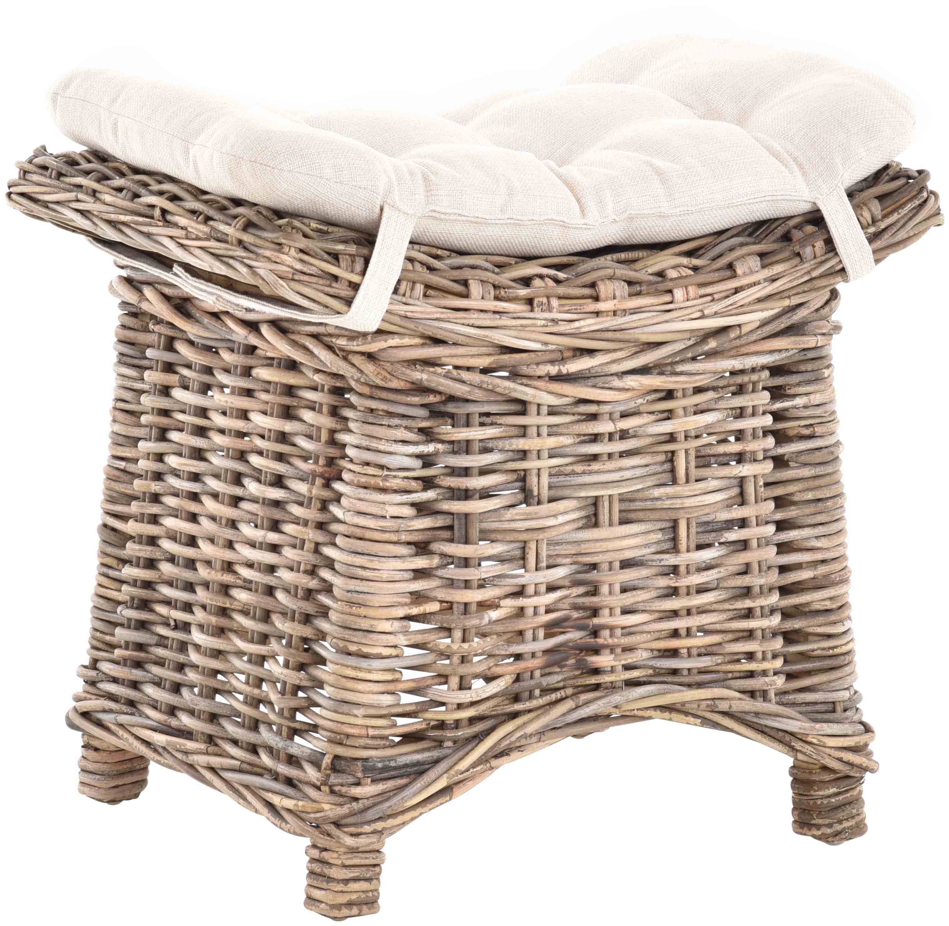 Krines Home Sitzhocker Fußhocker Stabiler Sitz-Hocker/Schemel aus echtem Ra günstig online kaufen